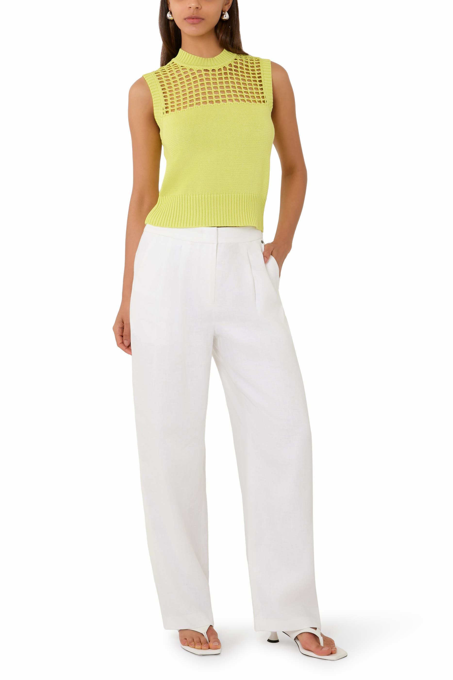 Open-Knit Panel Sweater