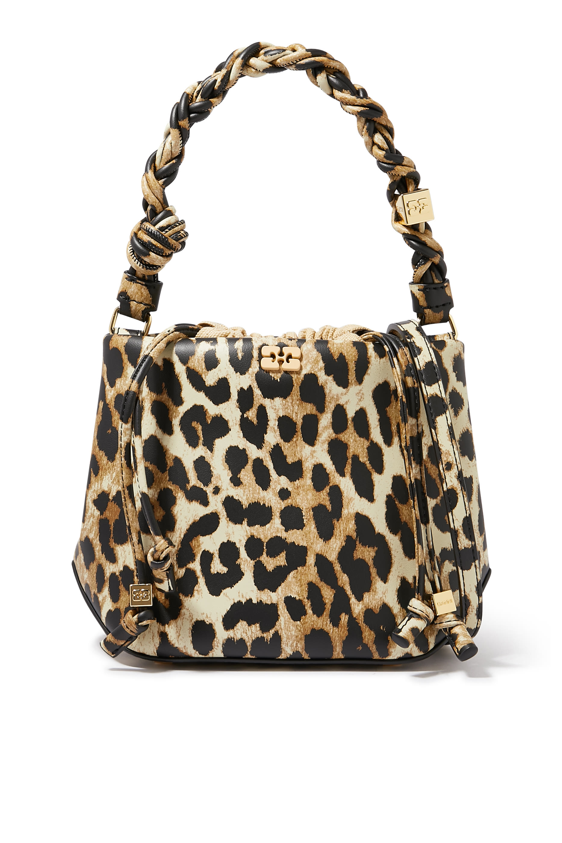 Leopard Print Bou Bucket Bag