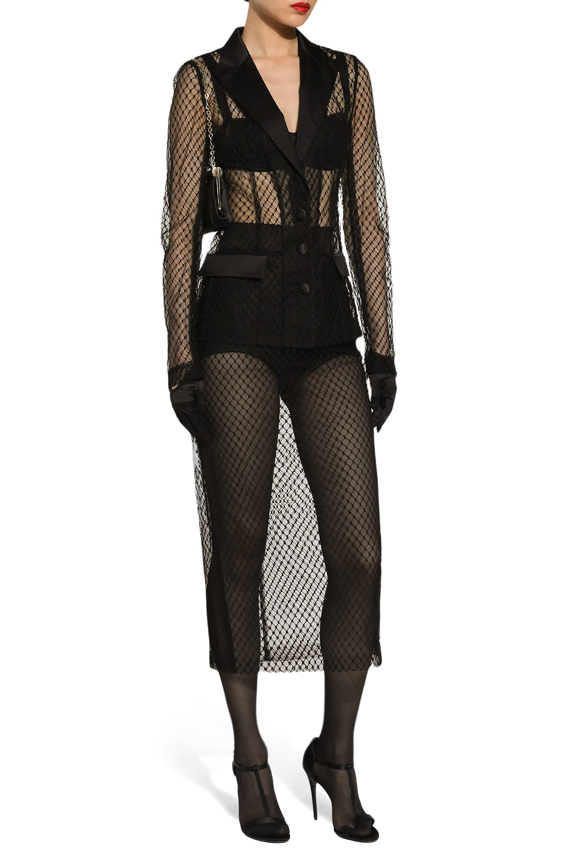 Single-Breasted Mesh Dolce Tuxedo Jacket