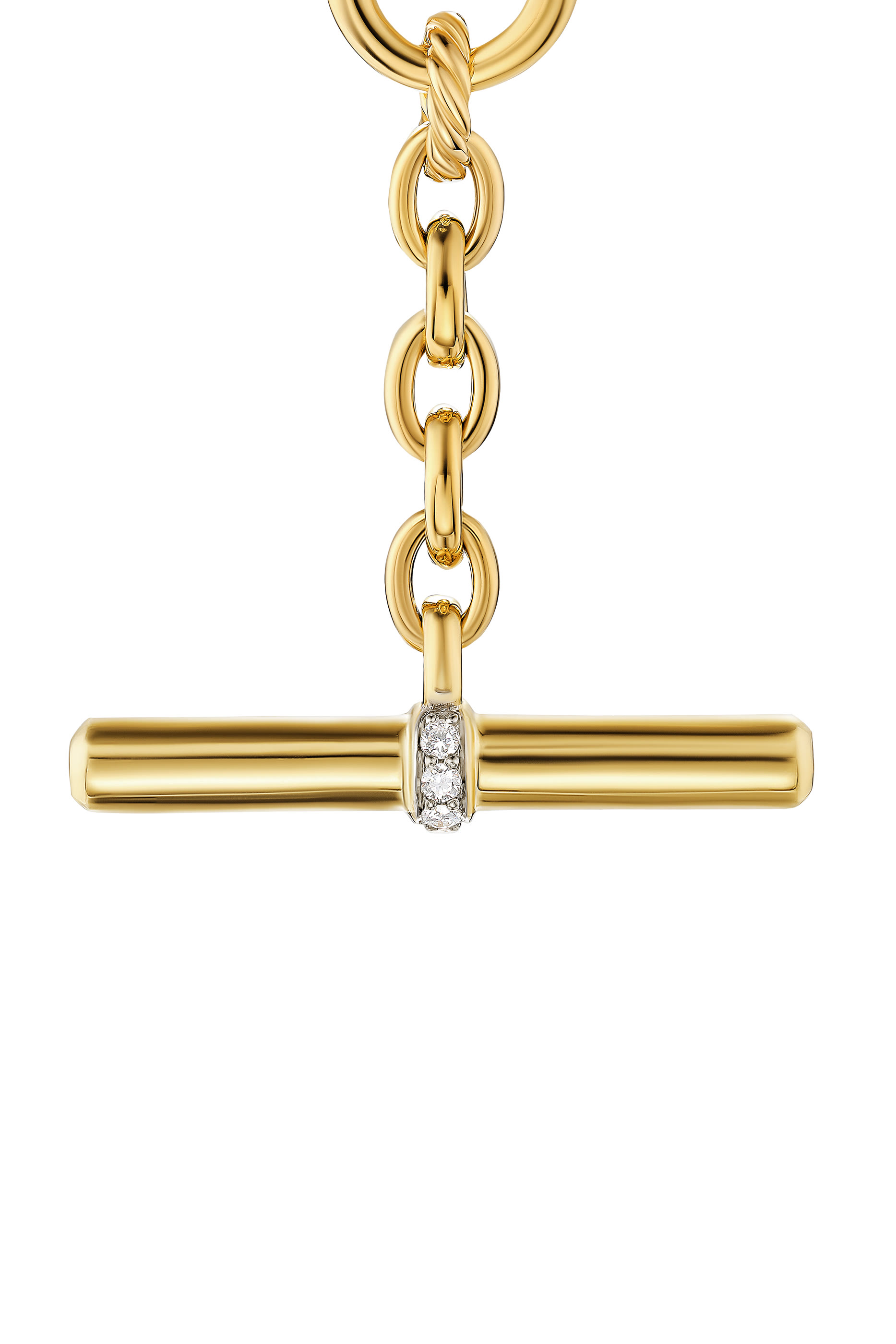 DY Mercer&reg; Petite Toggle Chain Necklace, 18k Yellow Gold & Diamonds