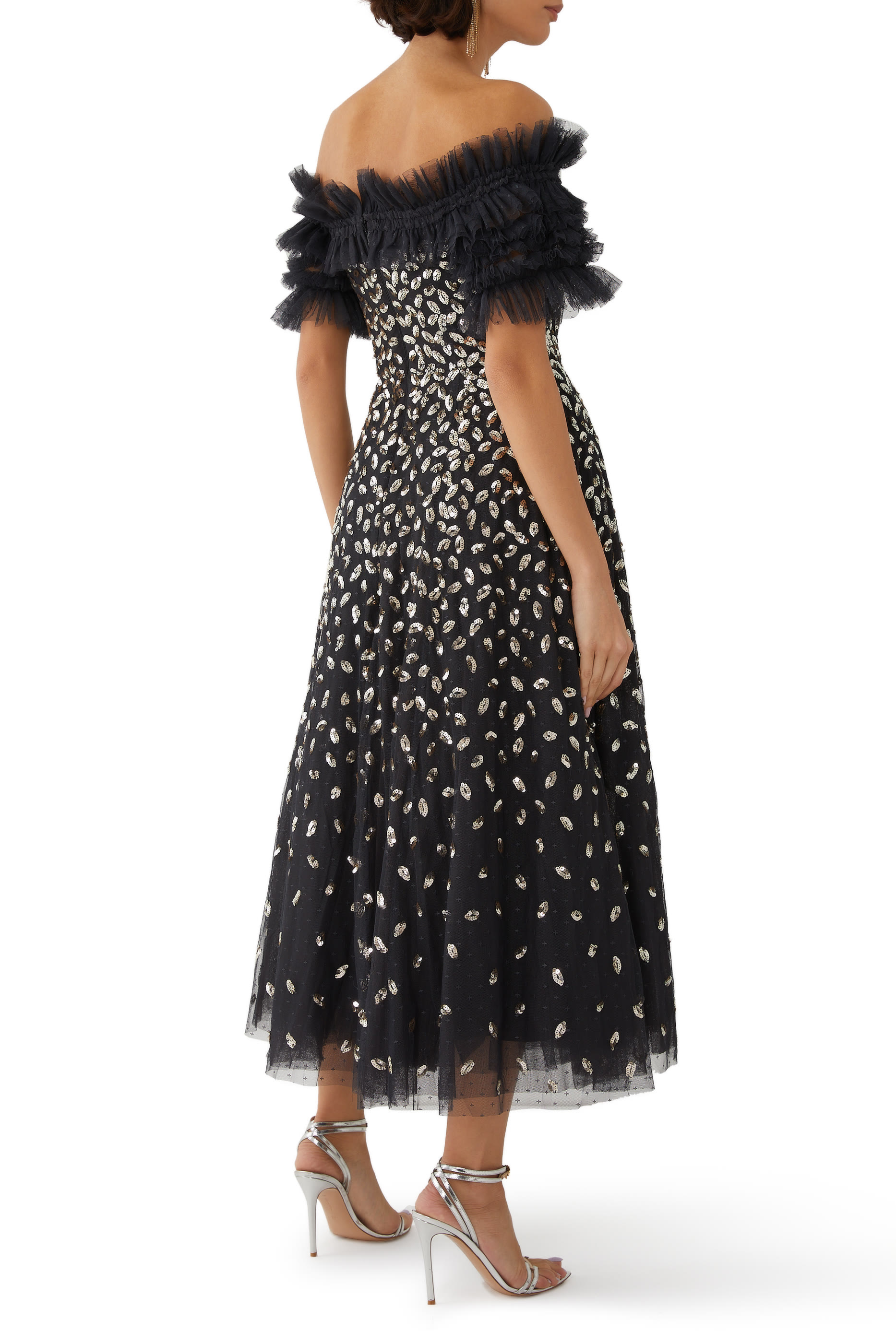 Autumn Leaves Off-Shoulder Ballerina Dress