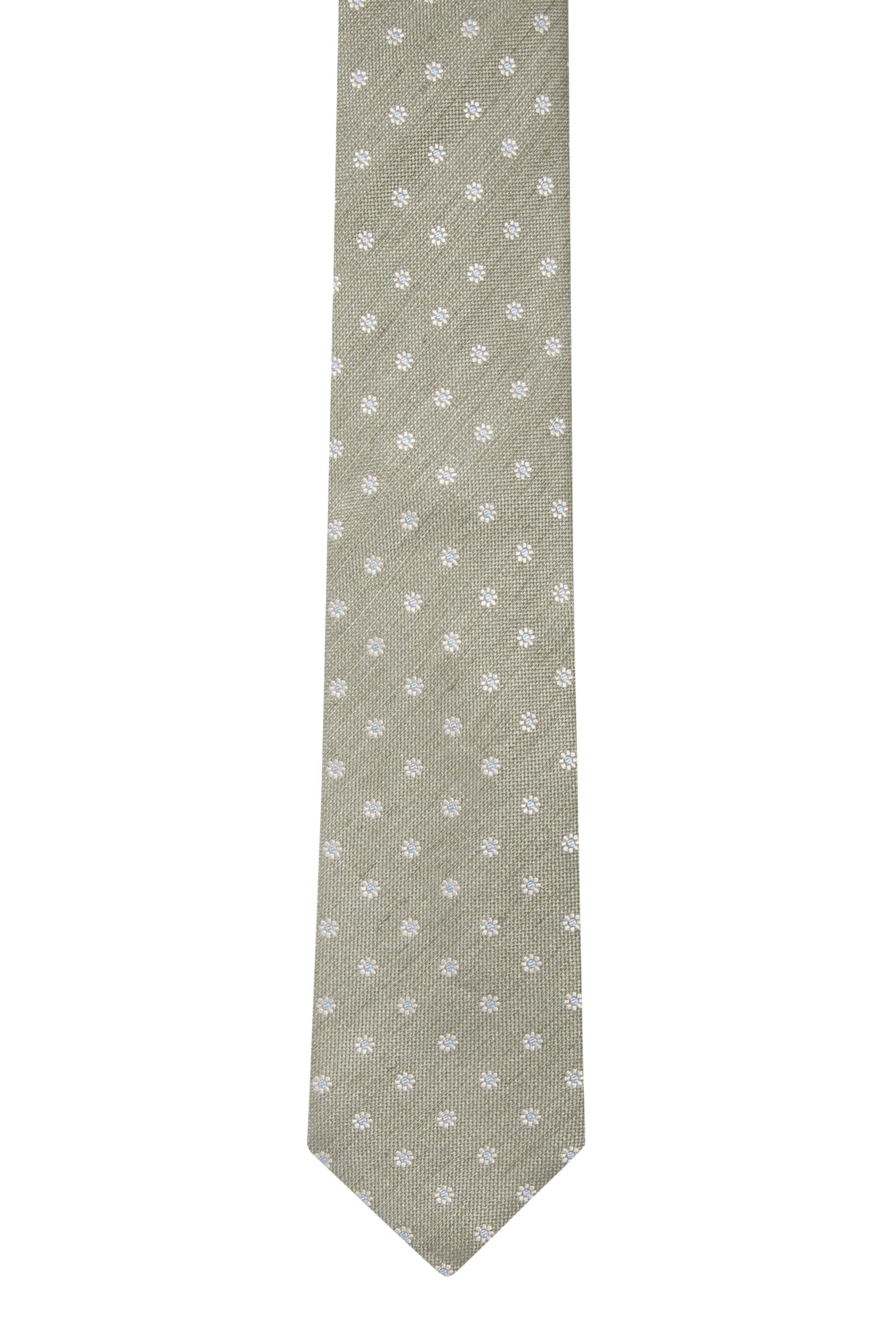 Floral Woven Linen Silk Tie