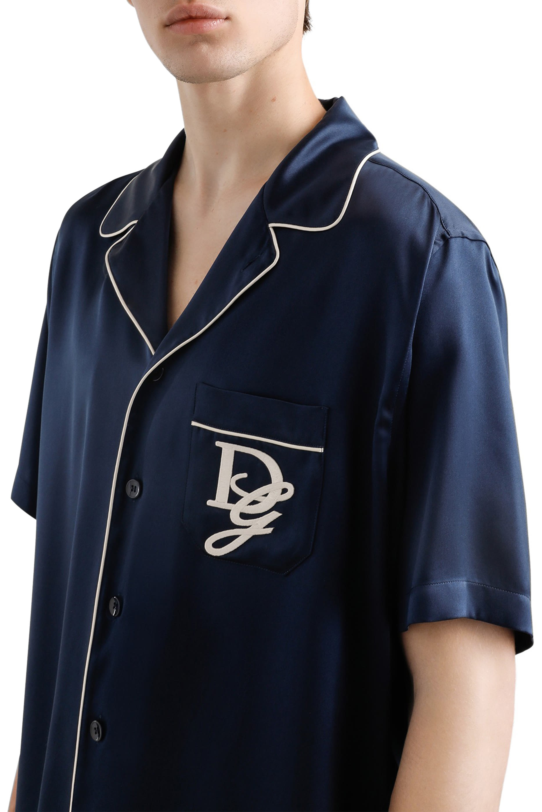 DG Logo Silk Satin Shirt