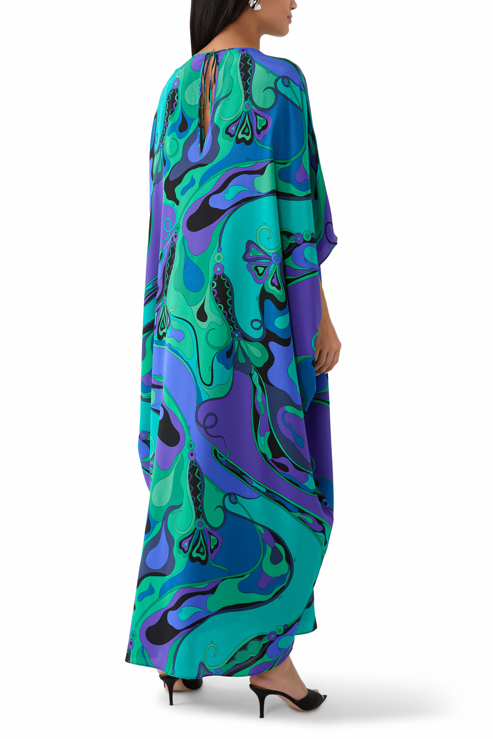 Orchidee Print Silk Kaftan