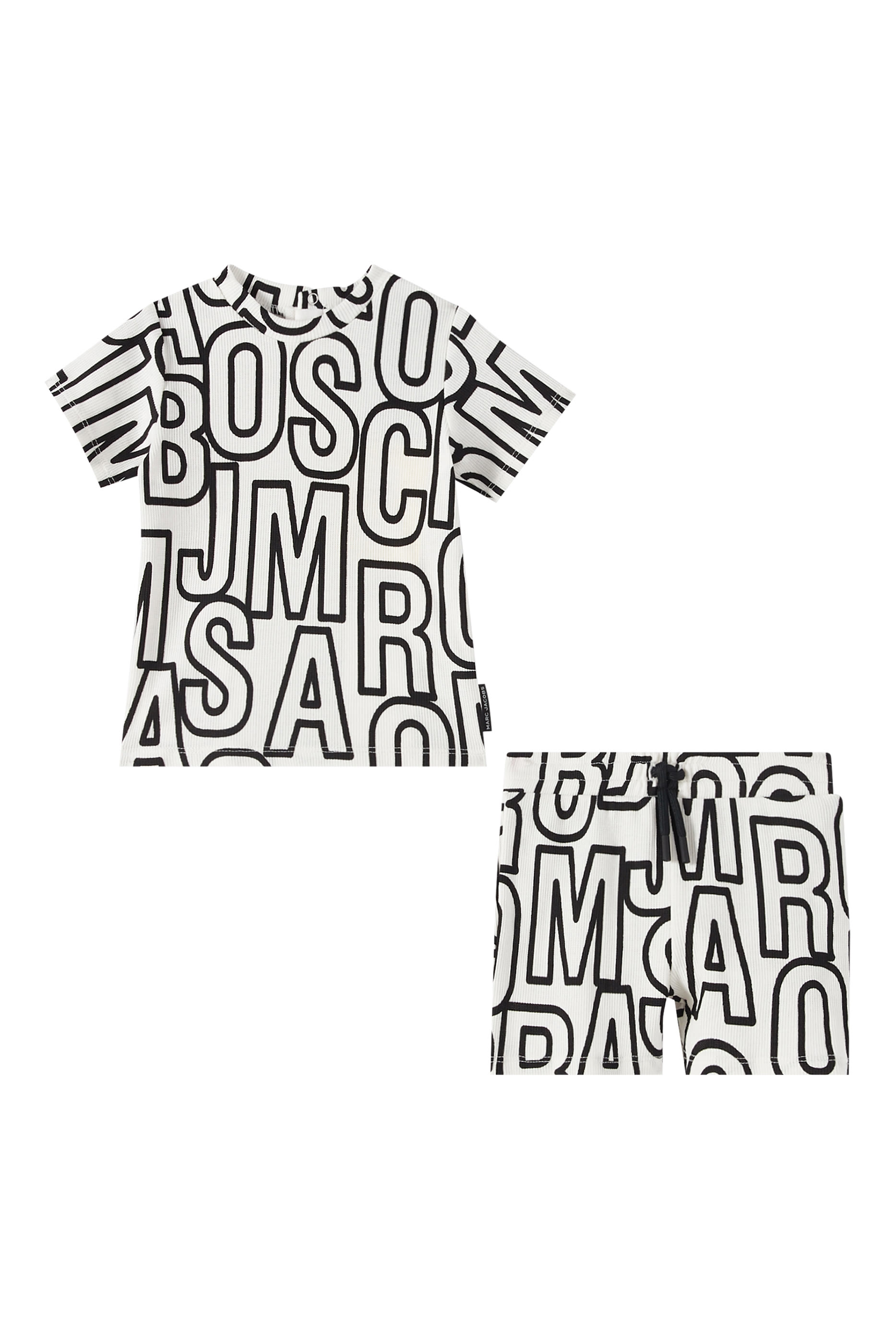 Kids All-Over Logo Printed T-Shirt & Shorts Set 