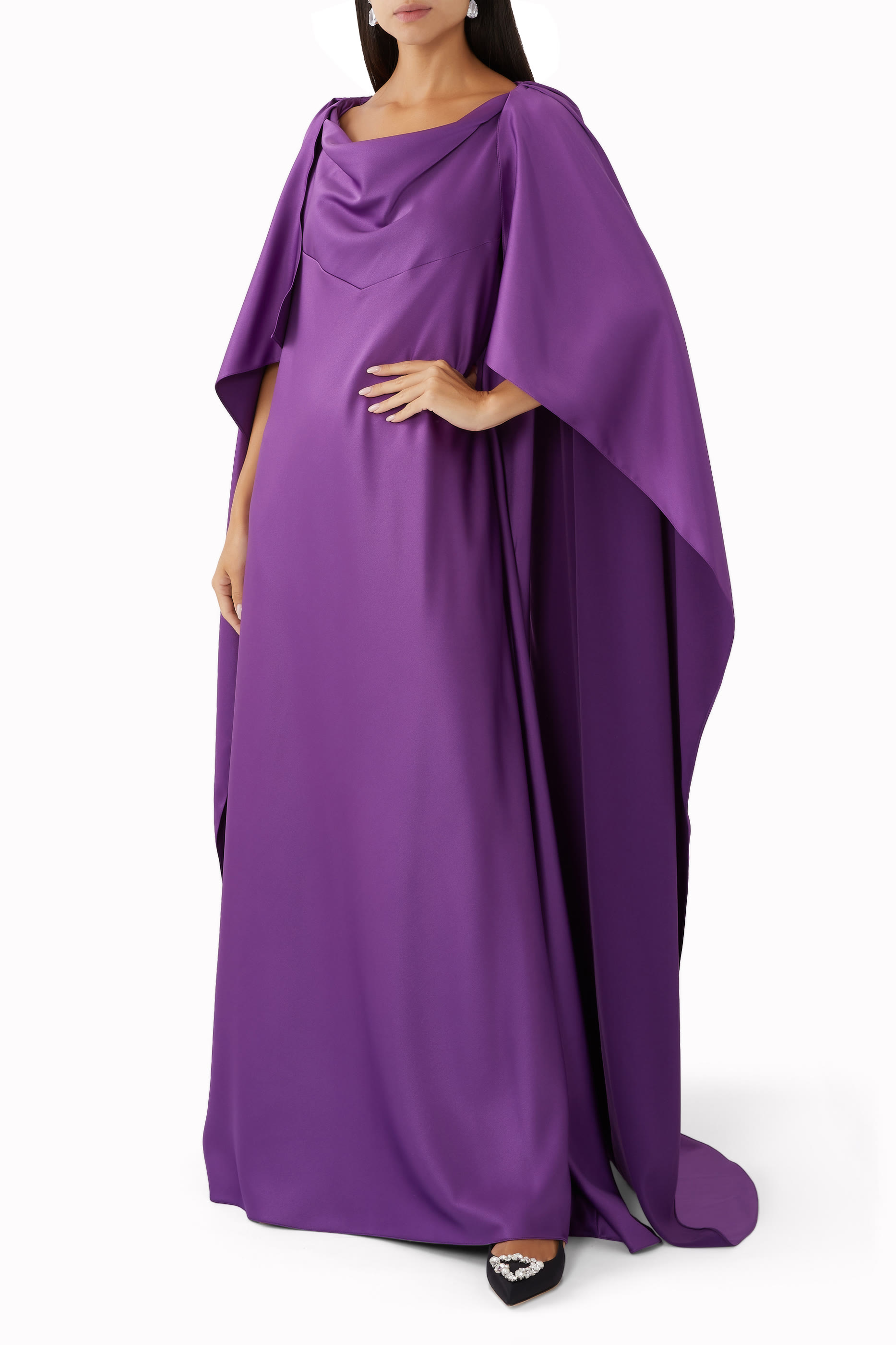 Wafa Cape Sleeves Dress