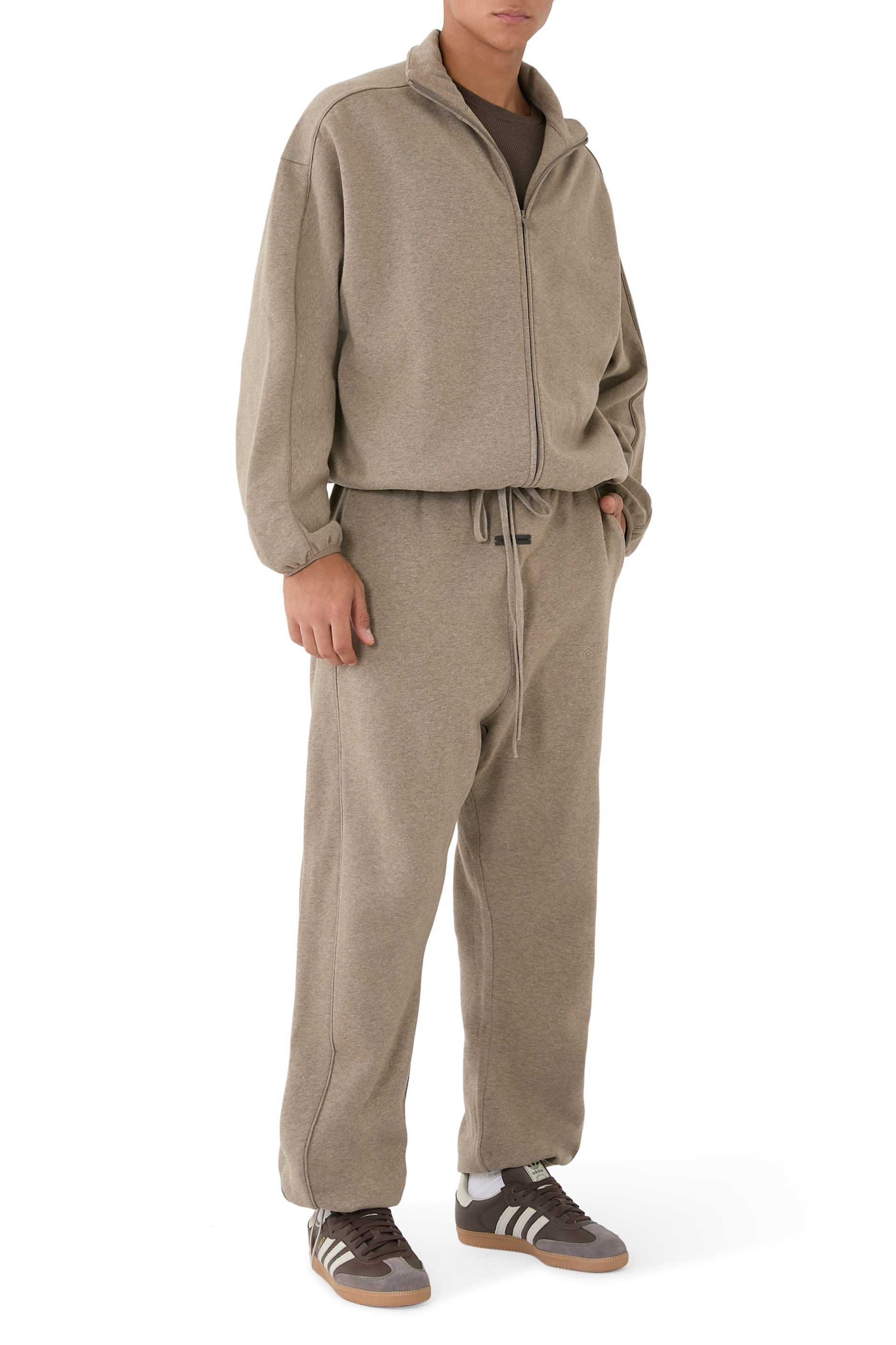 Modern Fleece Track Jacket with Piping