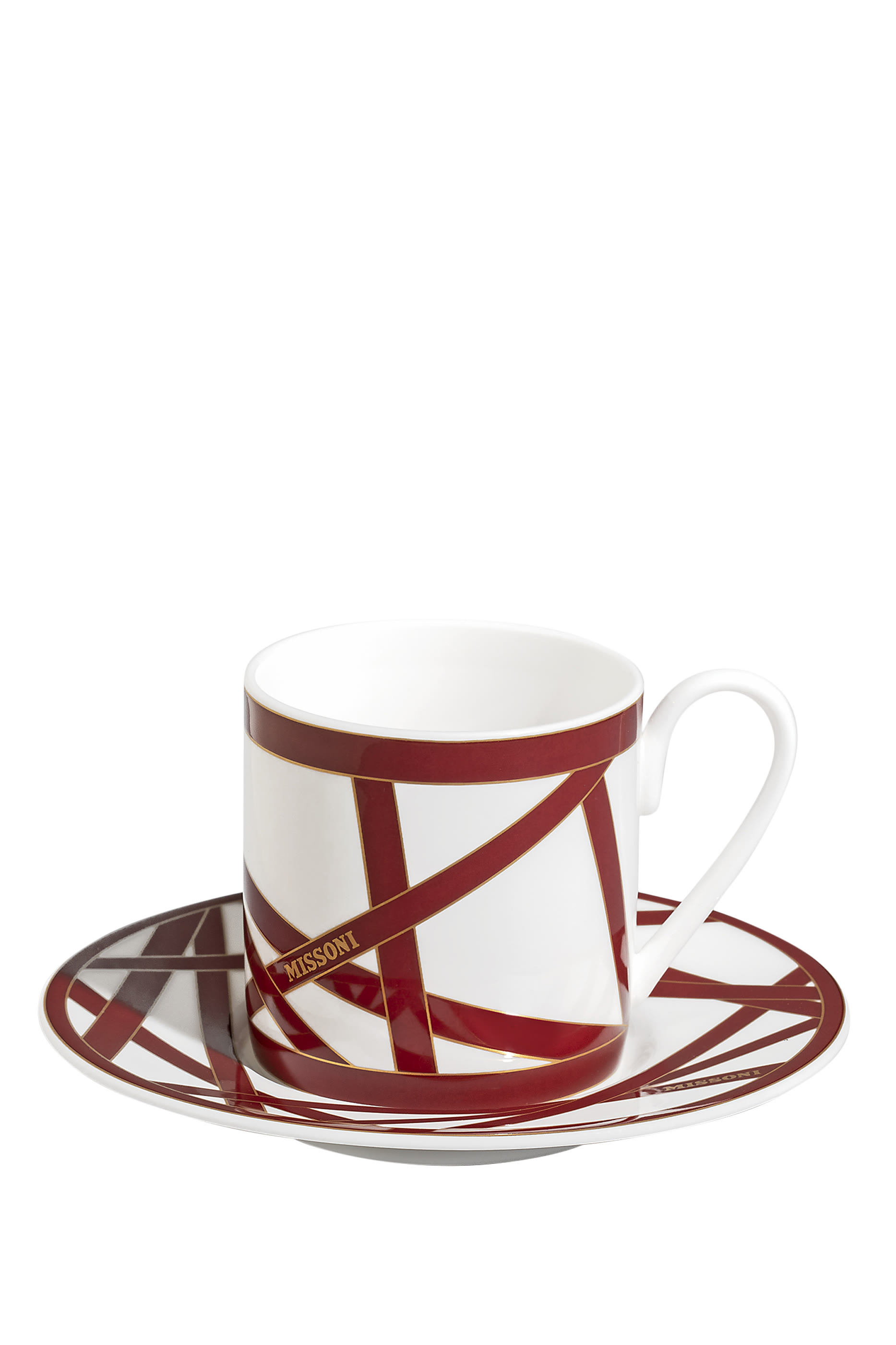 Nastri Bordeaux Coffee Cup and Saucer Set