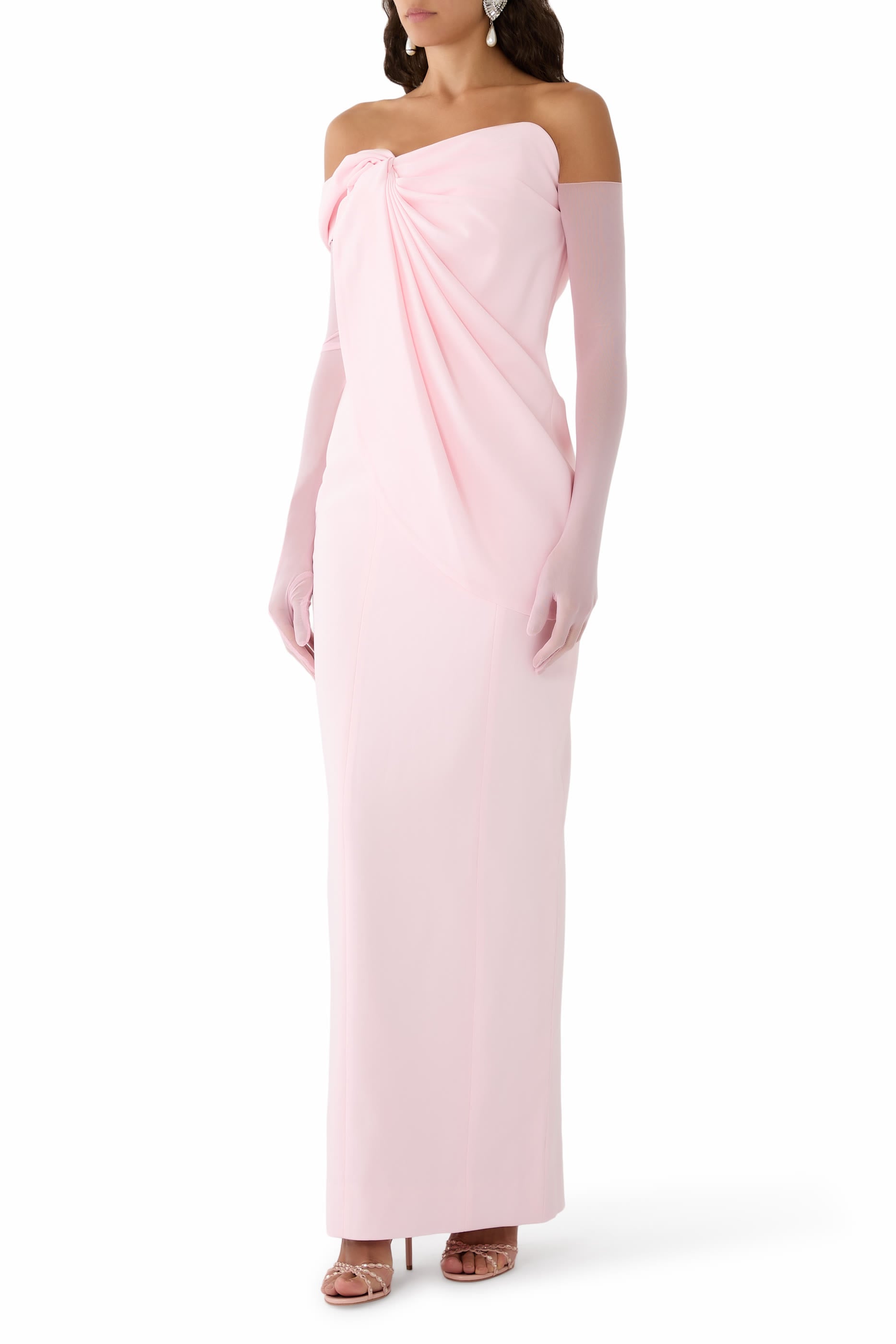 One-Shoulder Crepe Gown 