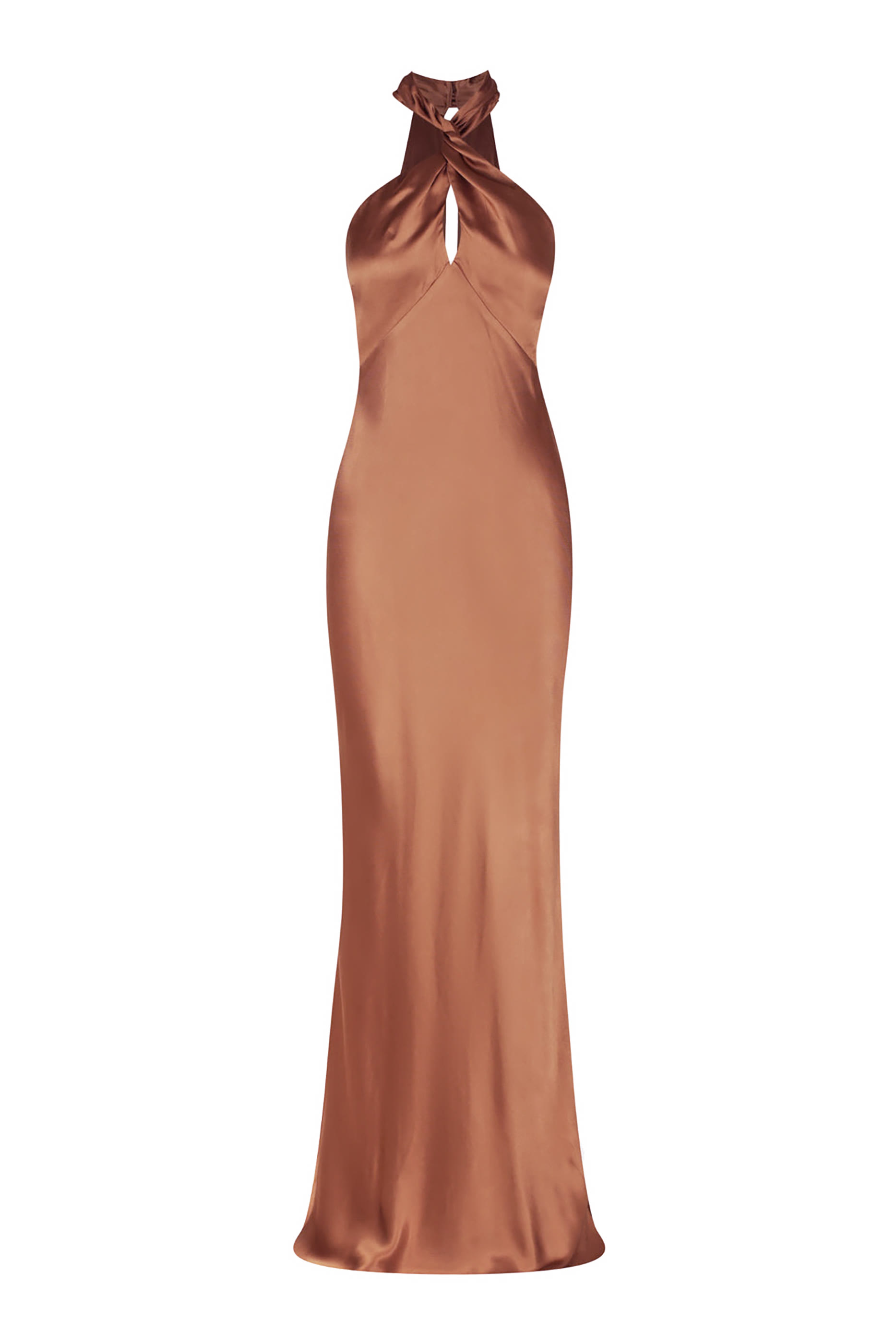 La Lune High Neck Twist Maxi Dress