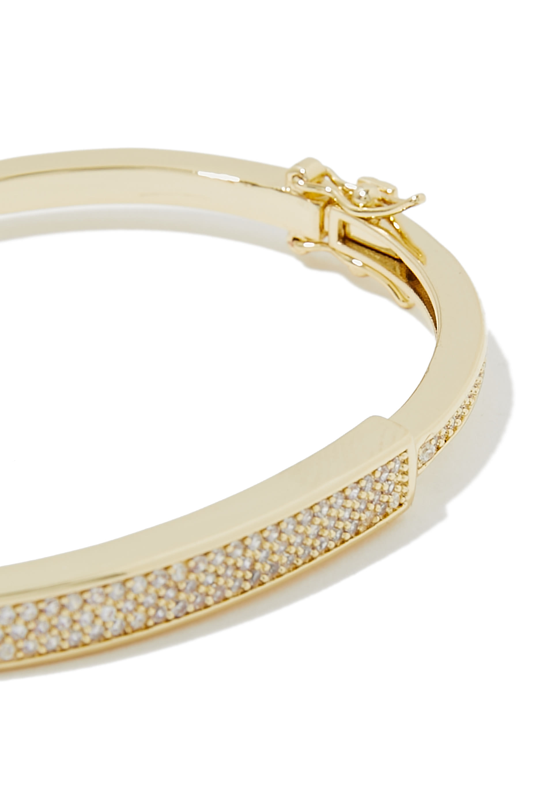 Pave CZ Hinged Bangle