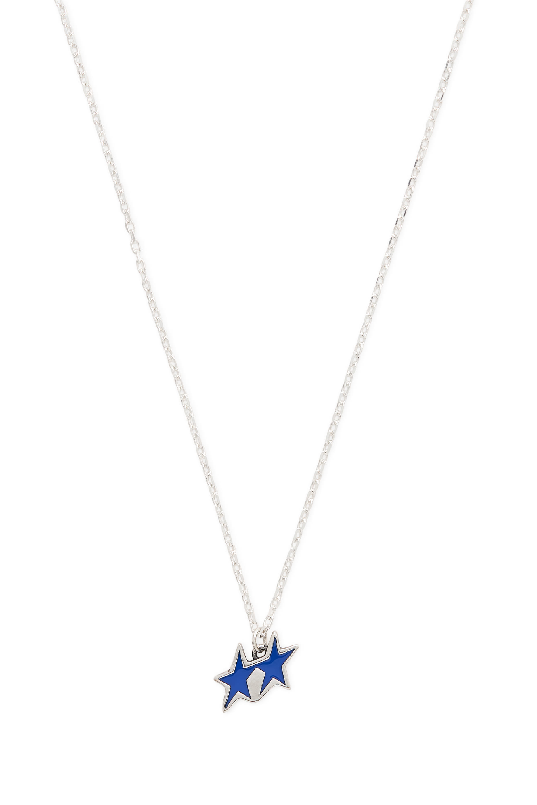 Tilted Enameled Necklace, 925 Sterling Silver