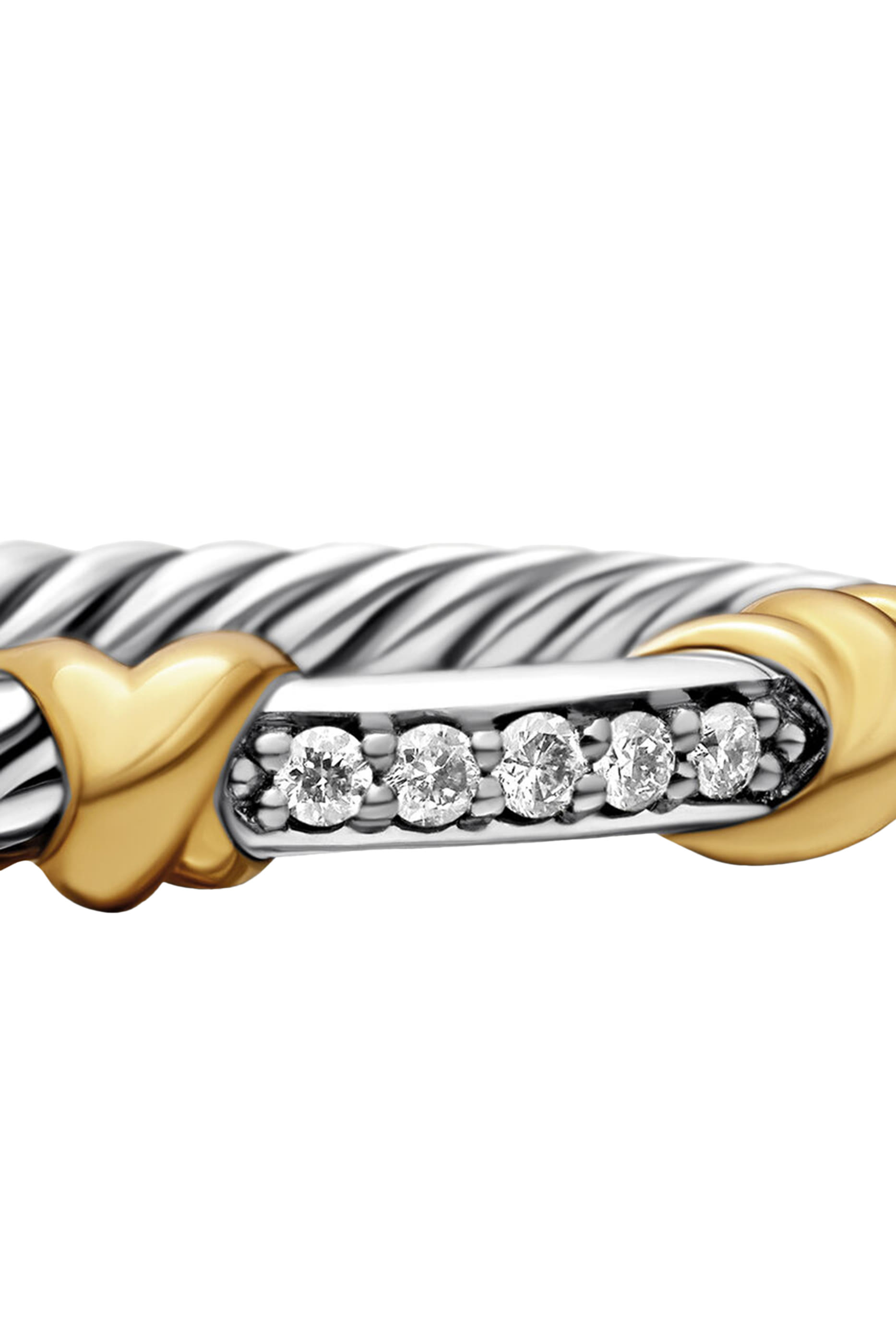 Petite Helena Wrap Band, Sterling Silver with 18K Yellow Gold and Diamonds