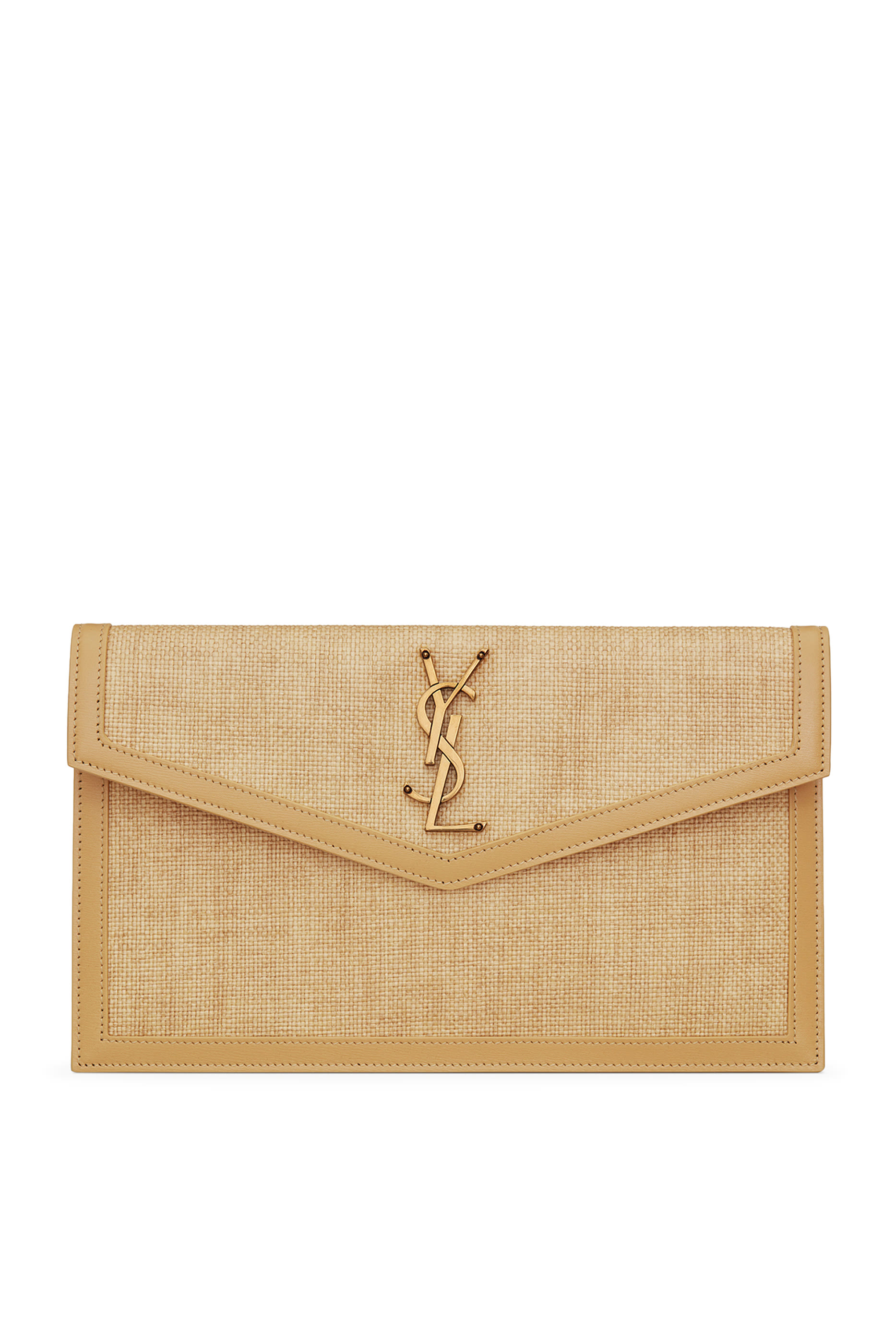 Uptown Pouch in Micro Raffia