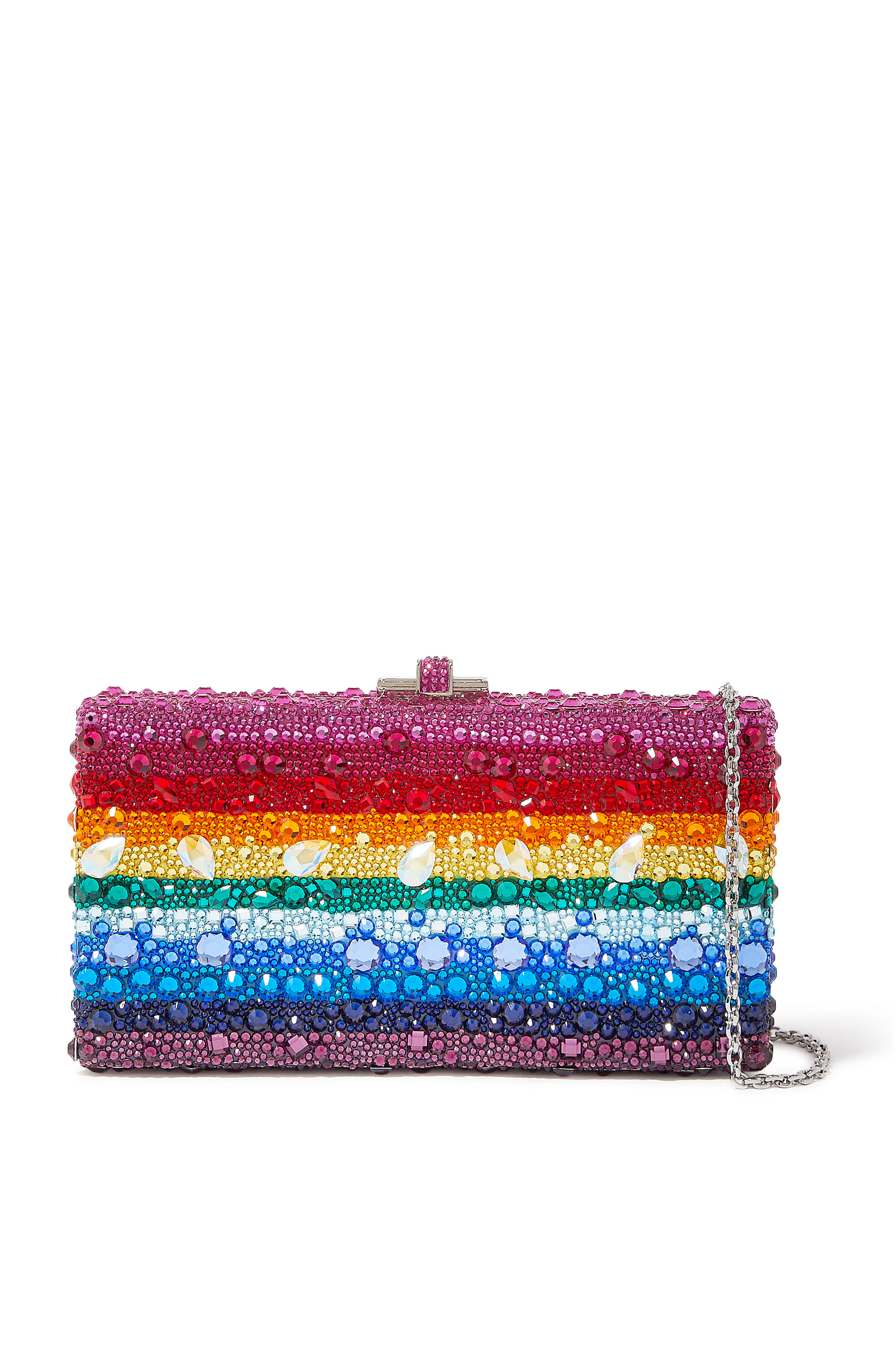 Jeweled Sleek Rectangle Clutch
