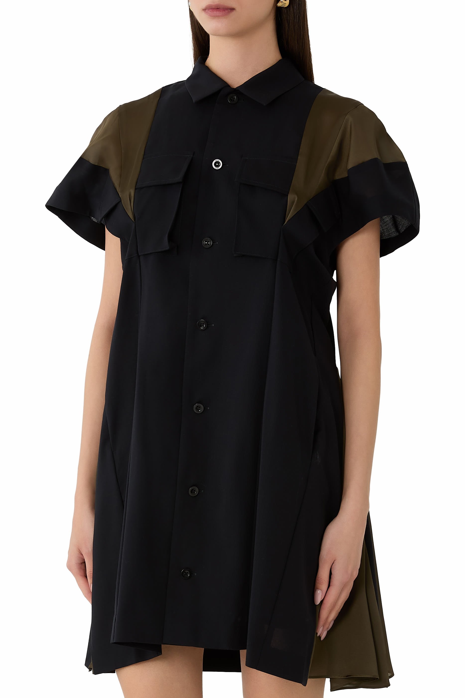 Panelled Pocket Suiting Dress
