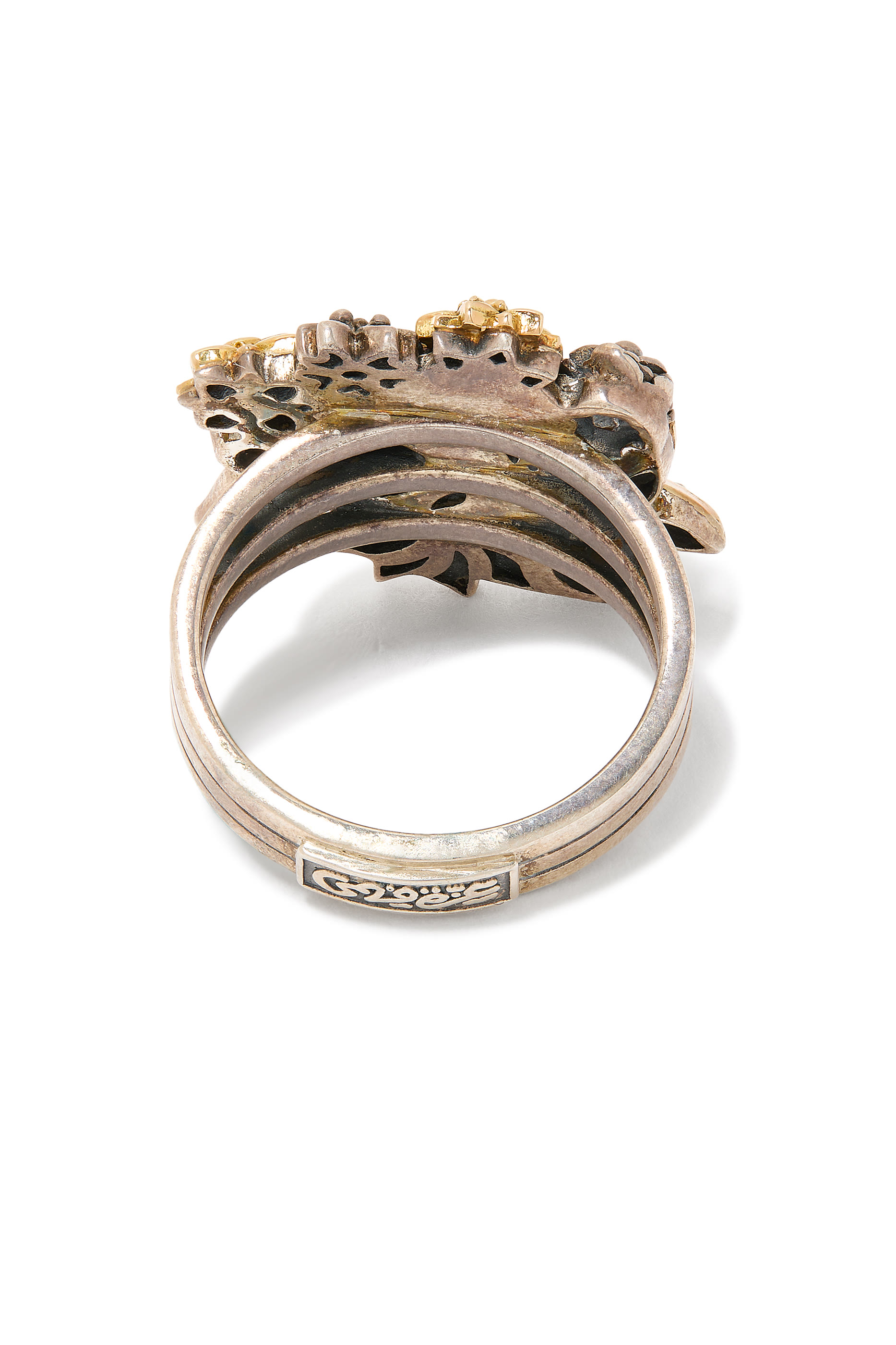 Blessing Ring, 18K Yellow Gold, Sterling Silver, Nature Pearl & Sapphire