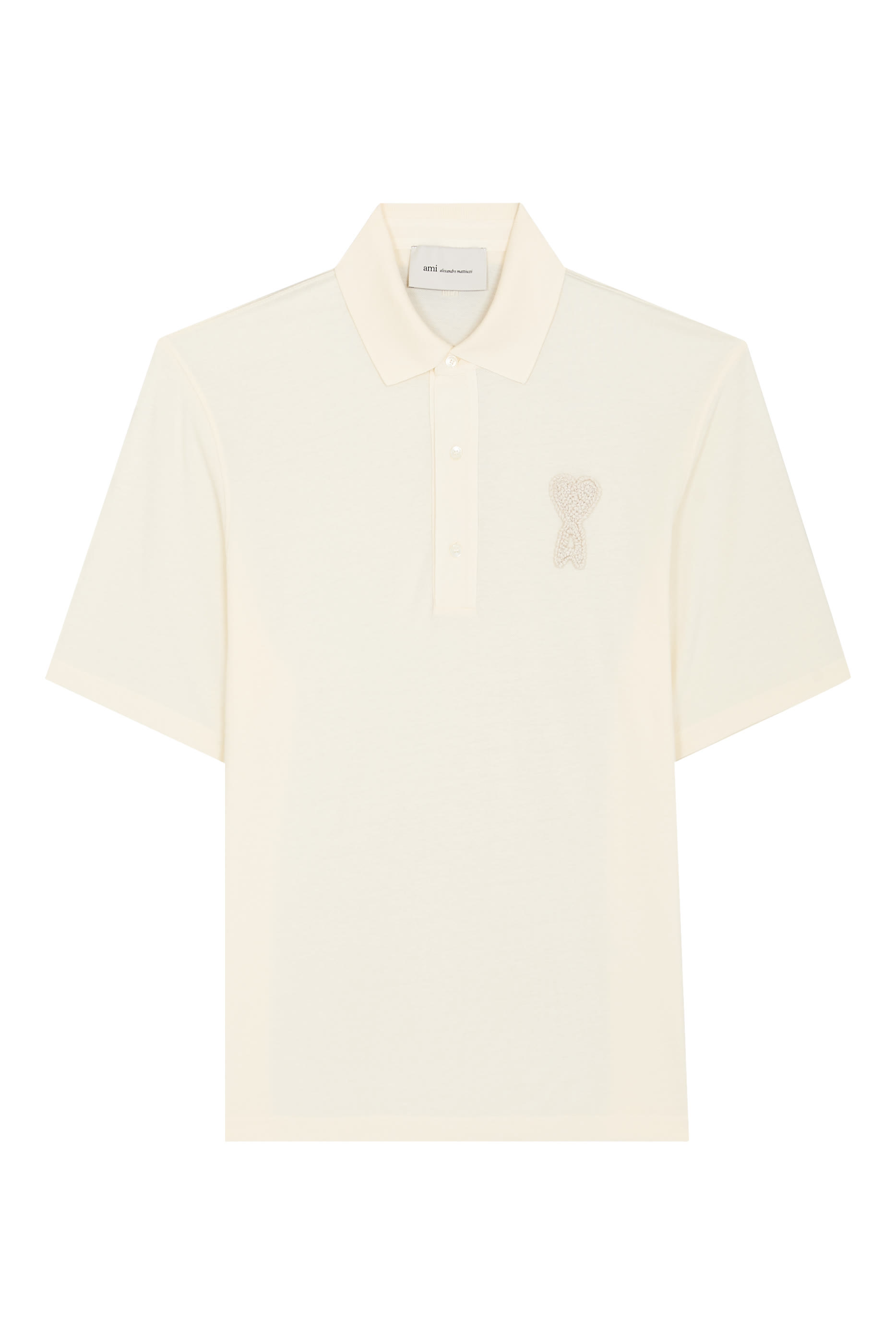 Cotton Ami De Coeur Knitted Patch Polo Shirt