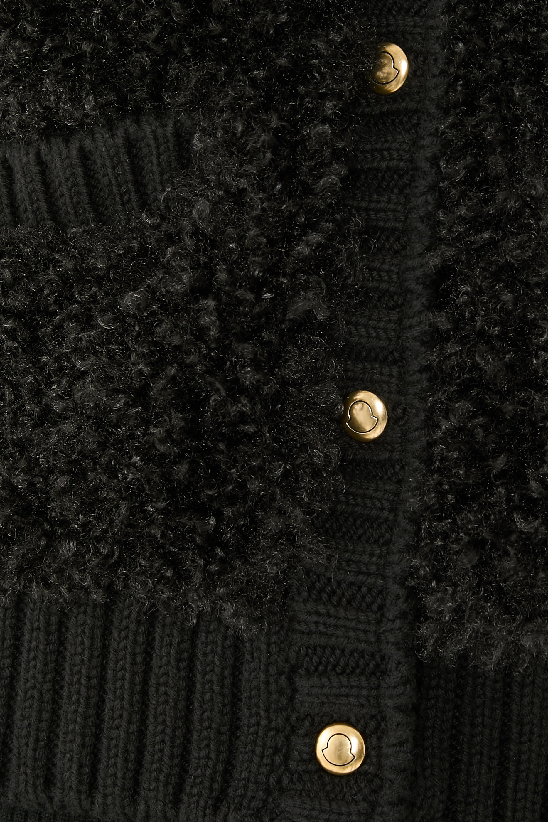 Padded Wool & Teddy Cardigan