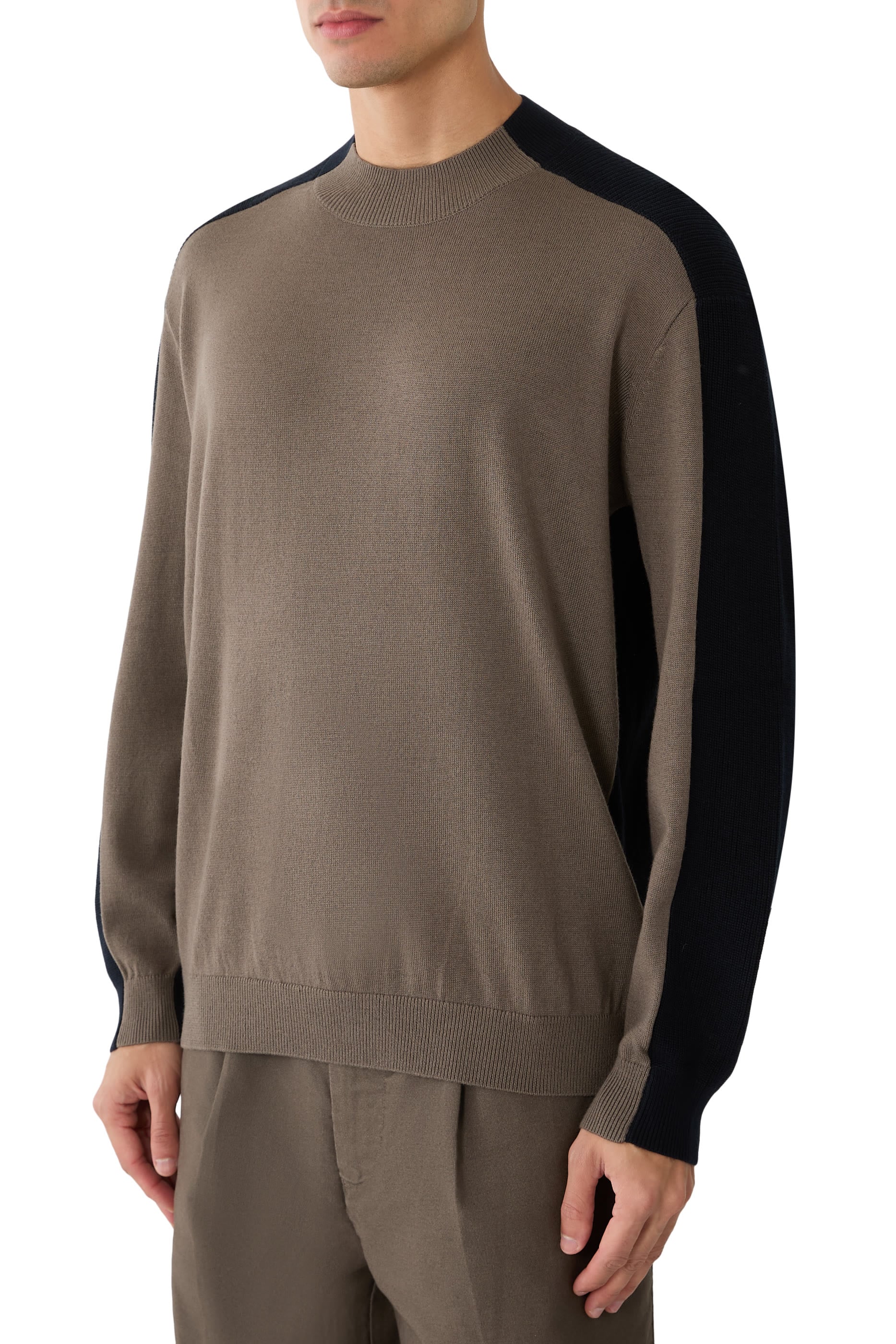 Rib Details Long Sleeves Pullover