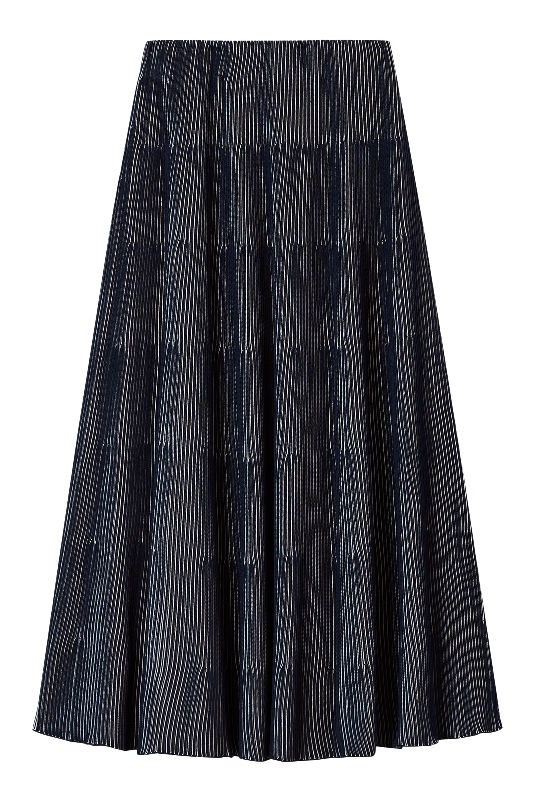Interrib Effect Long Skirt