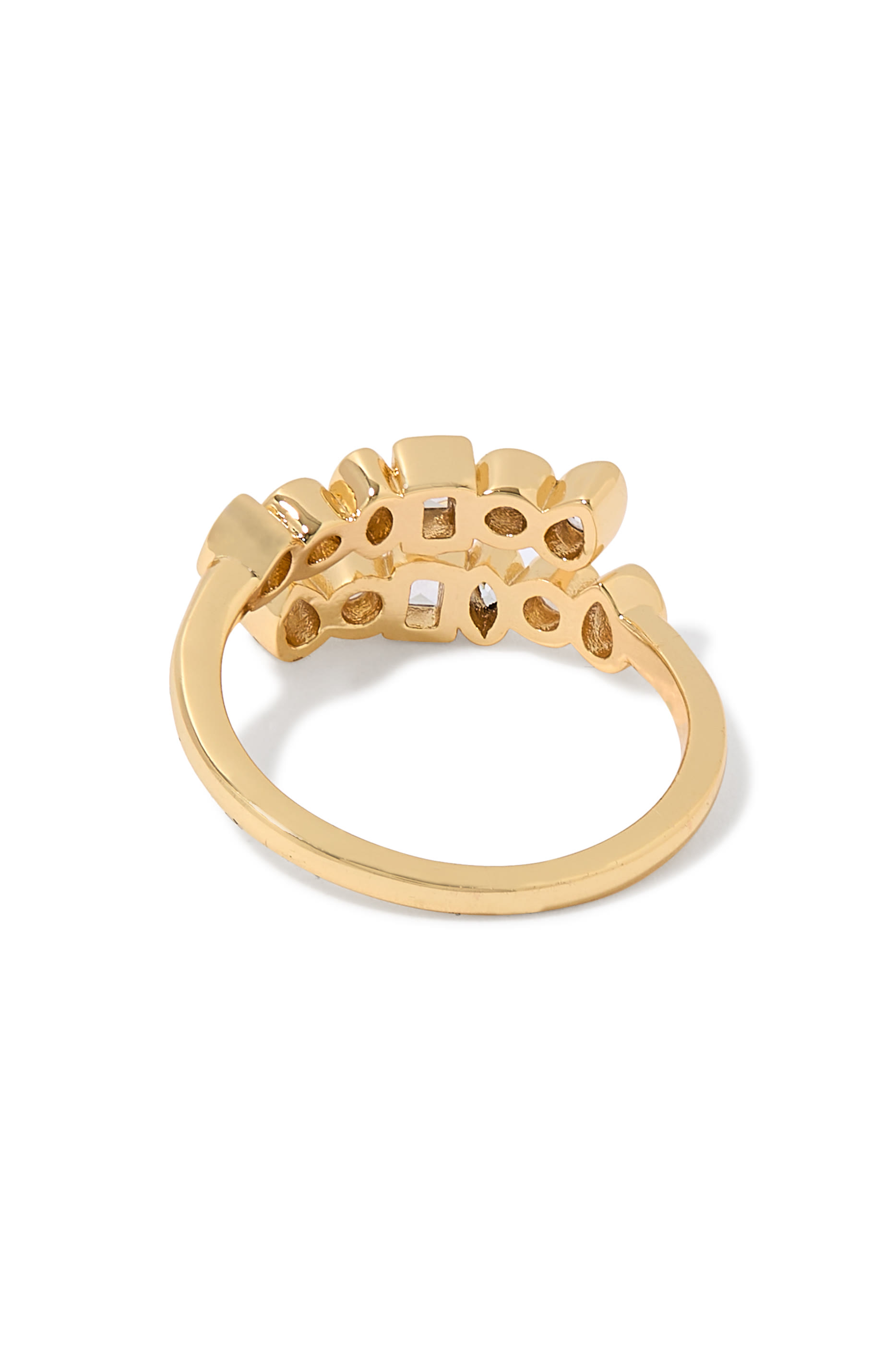 Wrap Ring, 14K Gold Plated Brass &  Cubic Zirconia
