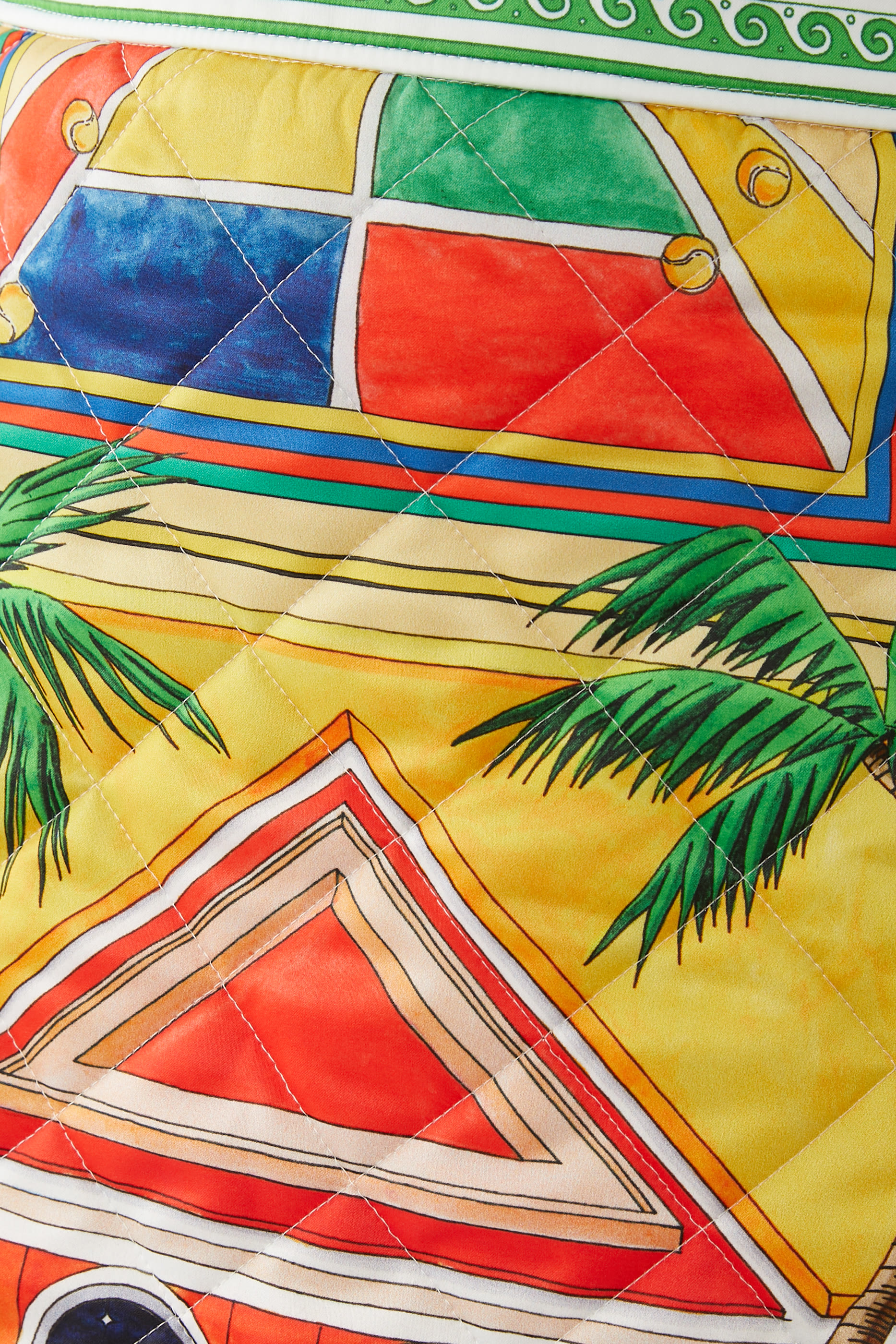 Printed Quilted Mini Skirt