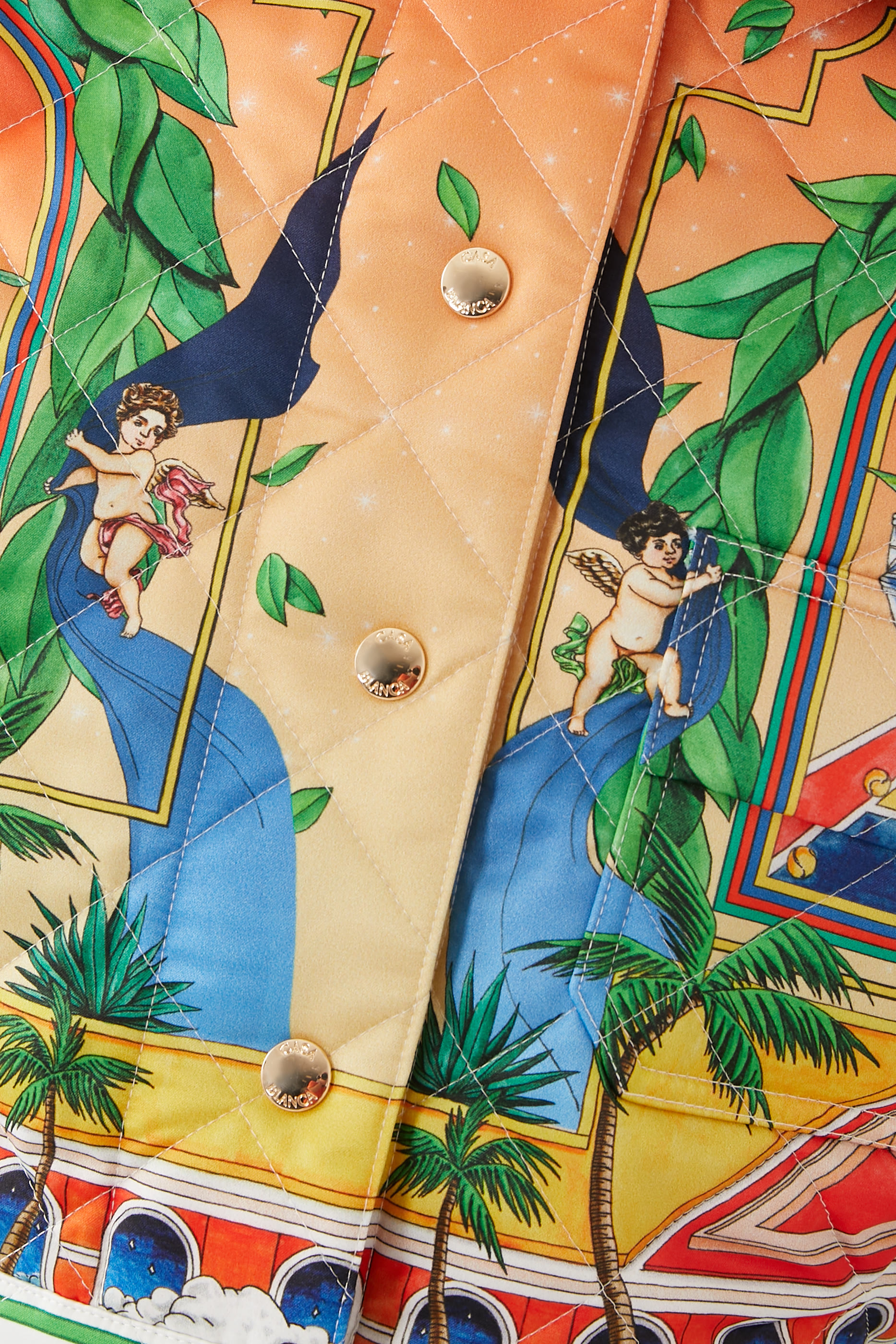 Printed Quilted Cropped Jacket