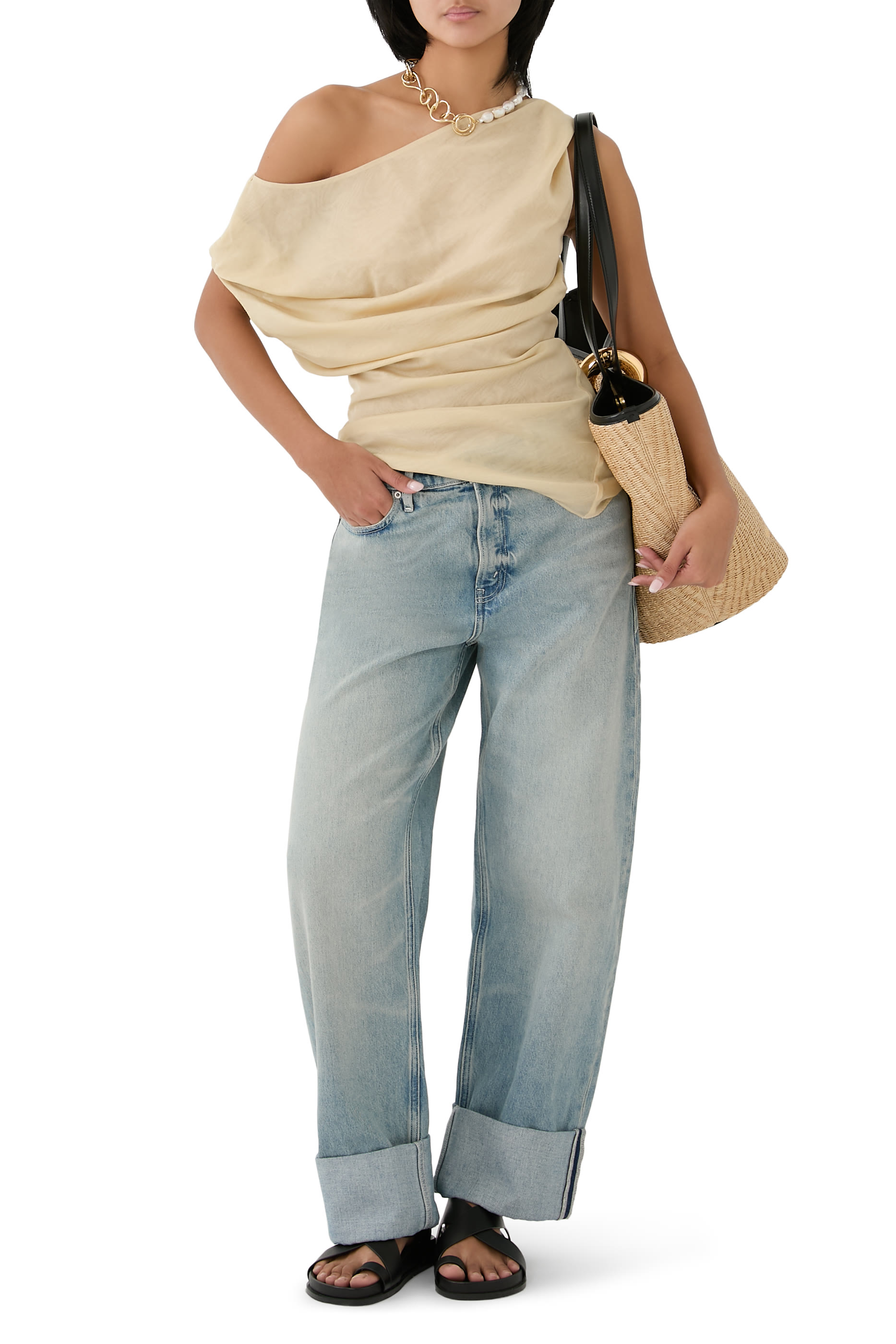 Twist Gathered Cotton Top