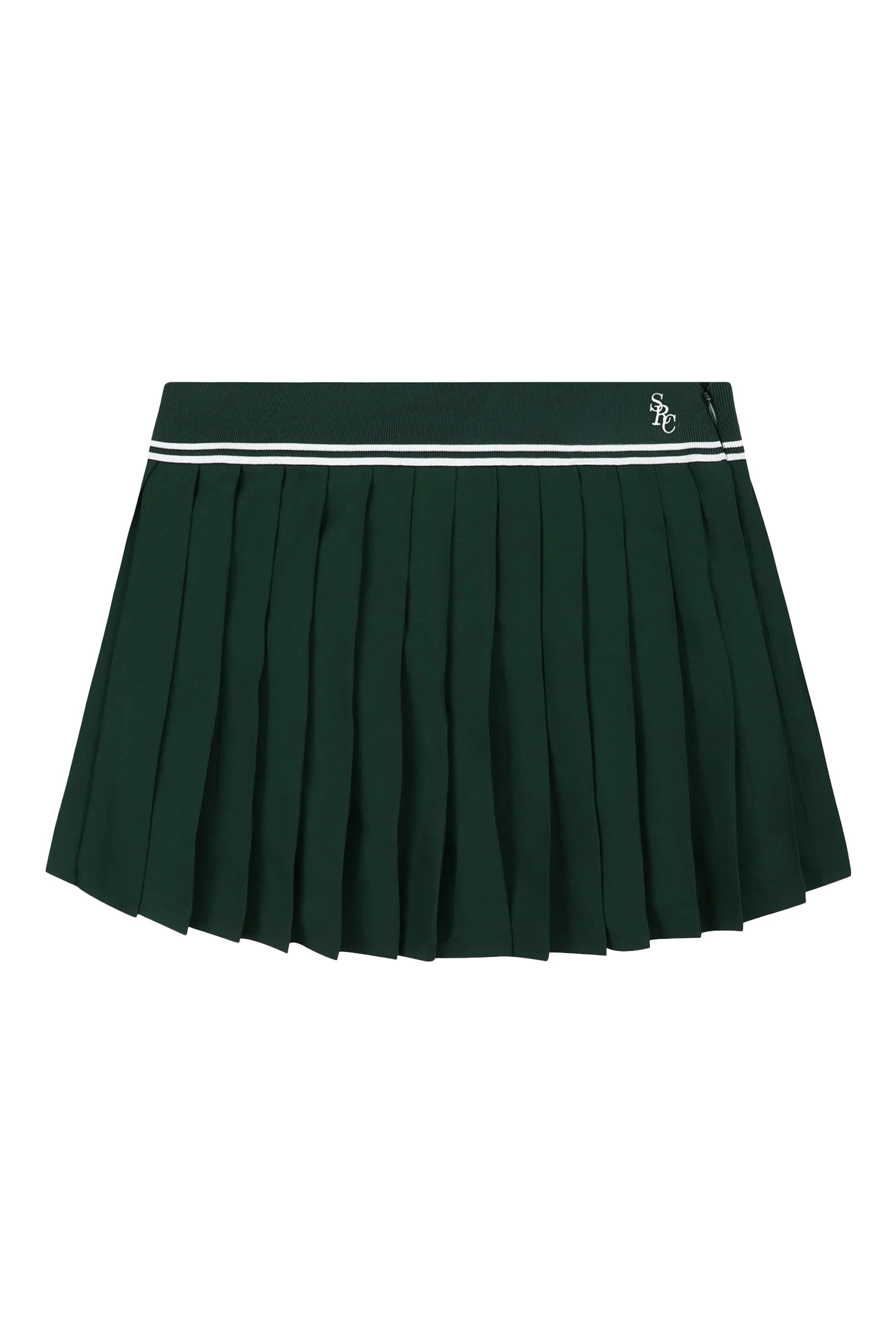 Pleated Logo-Embroidery Mini Skirt