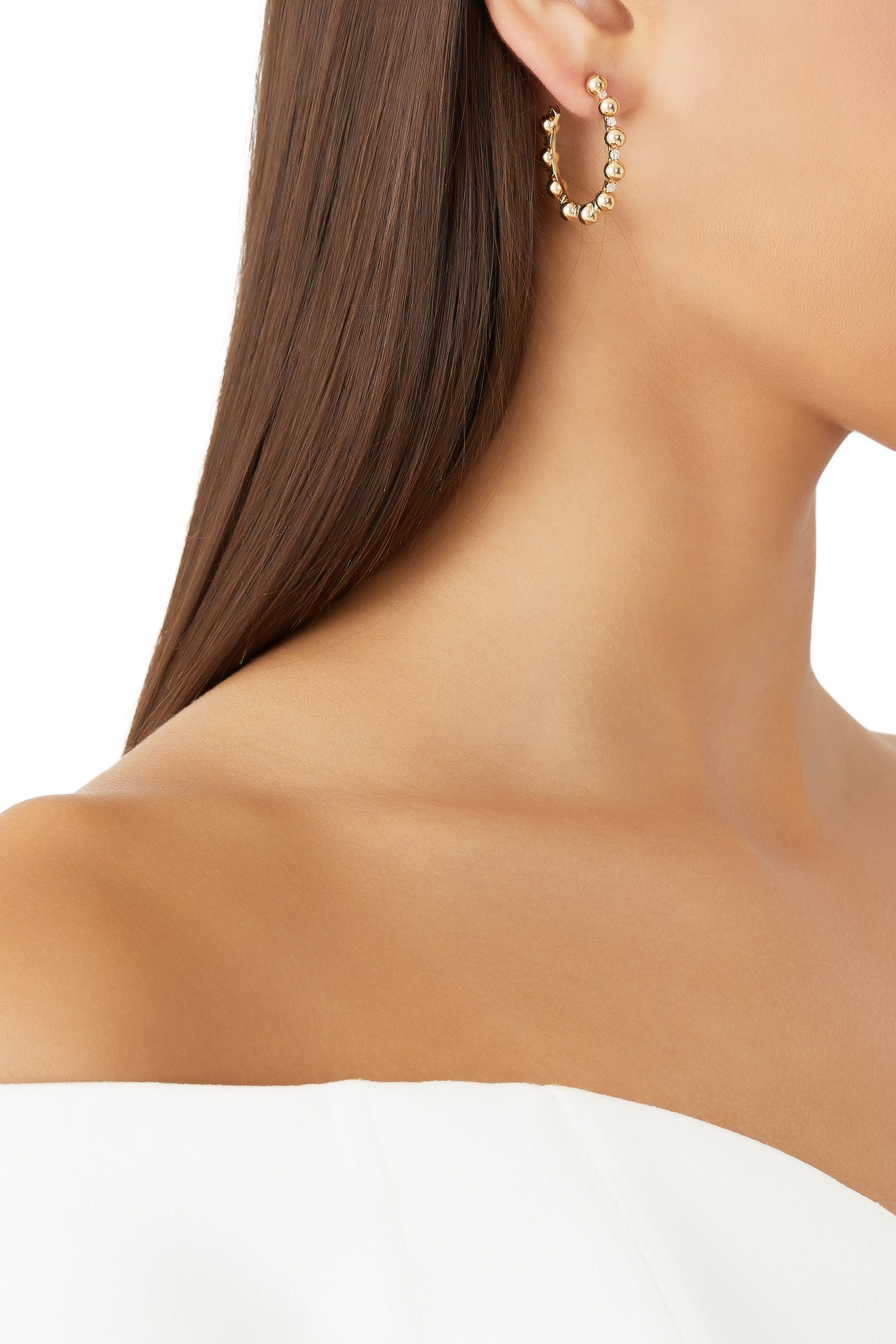 Large Gifu Hoops, 18k Yellow Gold & Diamonds