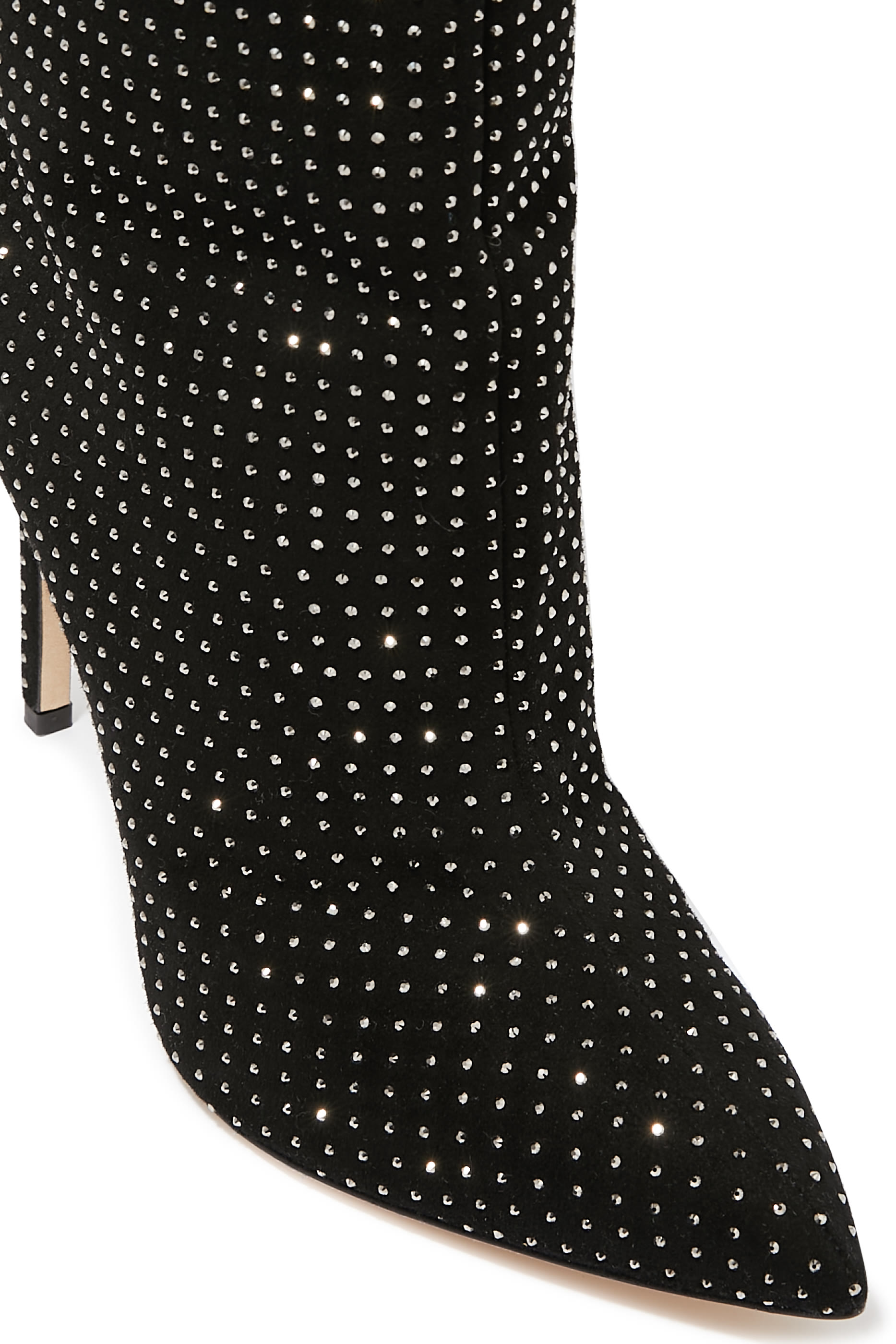 Holly 105 Crystal-Embellished Suede Knee Boots