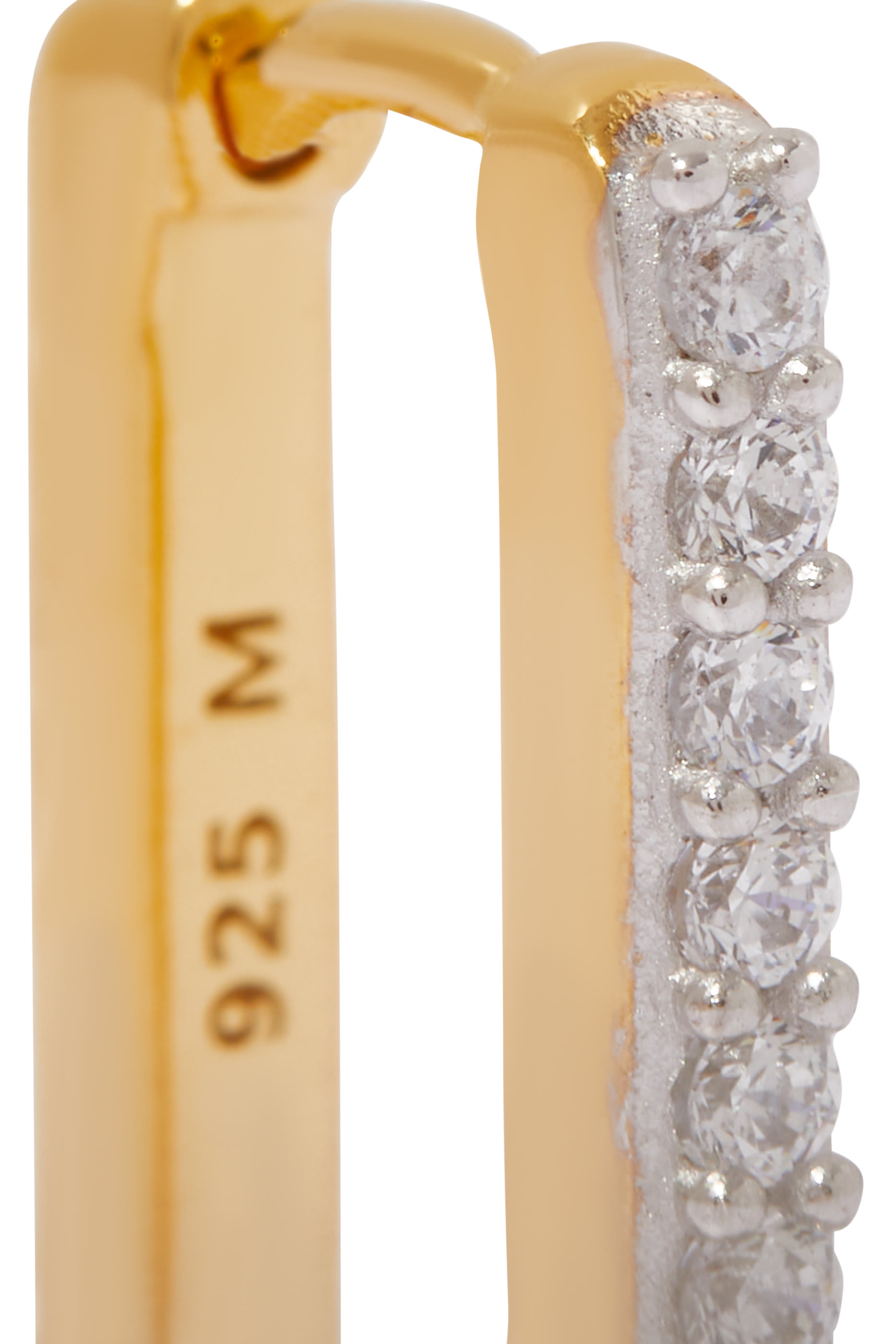 Ovate Pav&eacute; Hoop Earrings