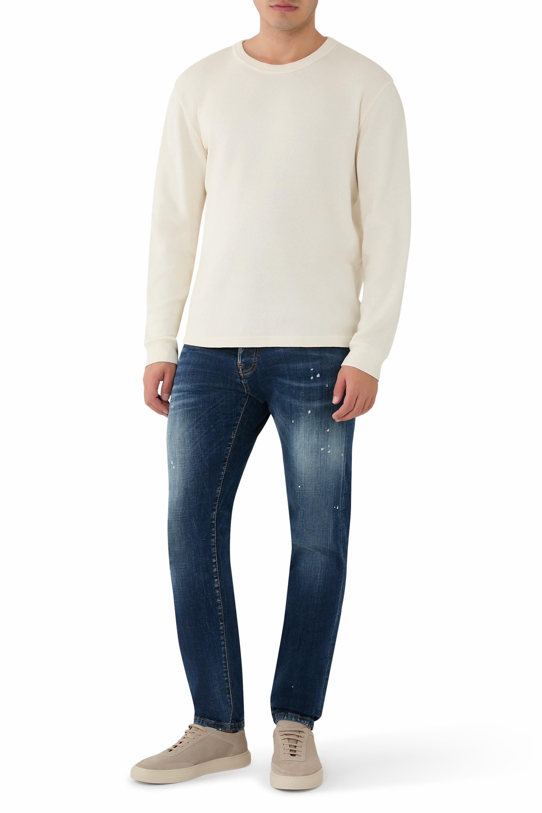 Medium Red Spot Wash Teddy Jeans