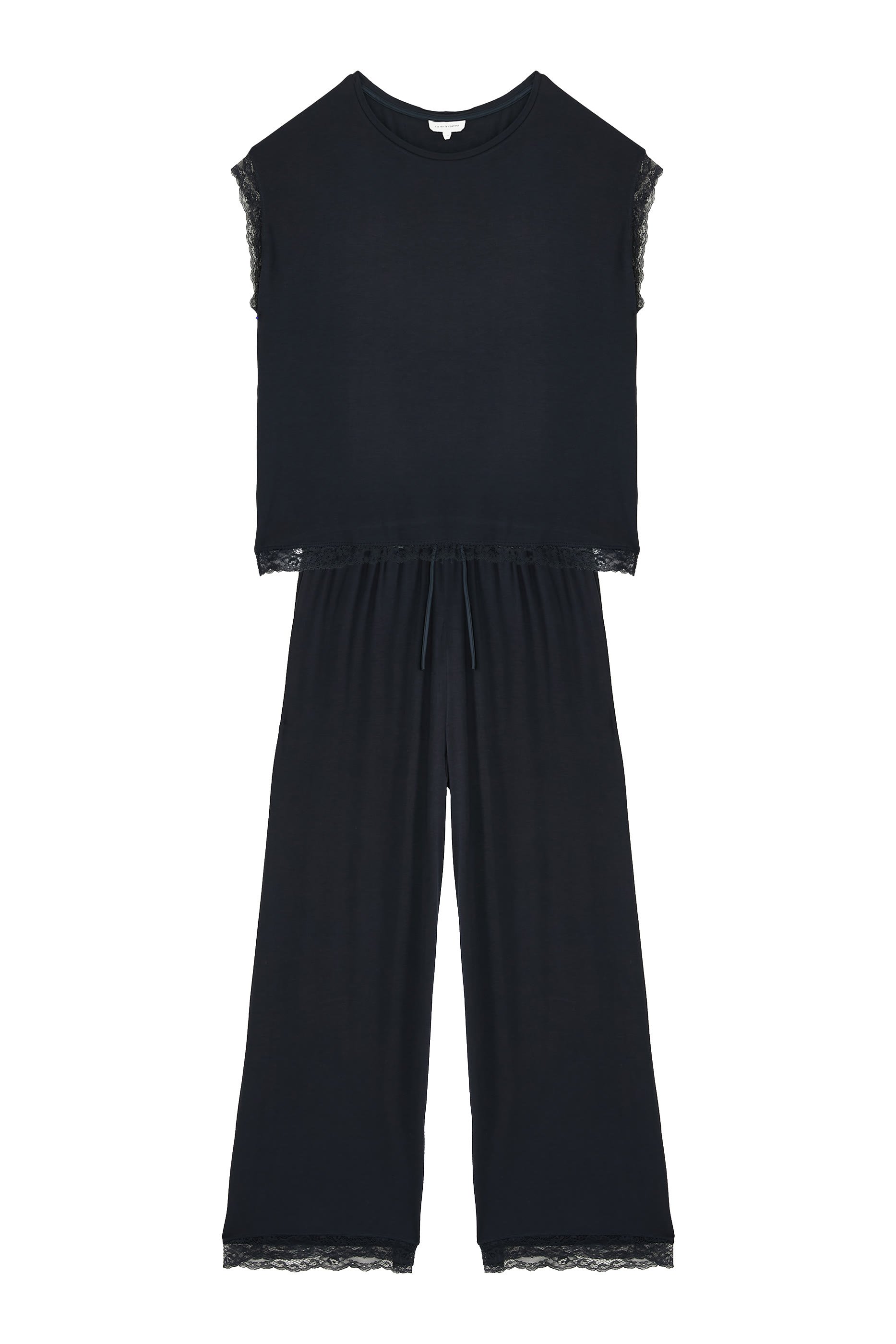 Jersey Lace Hem Pajama Set