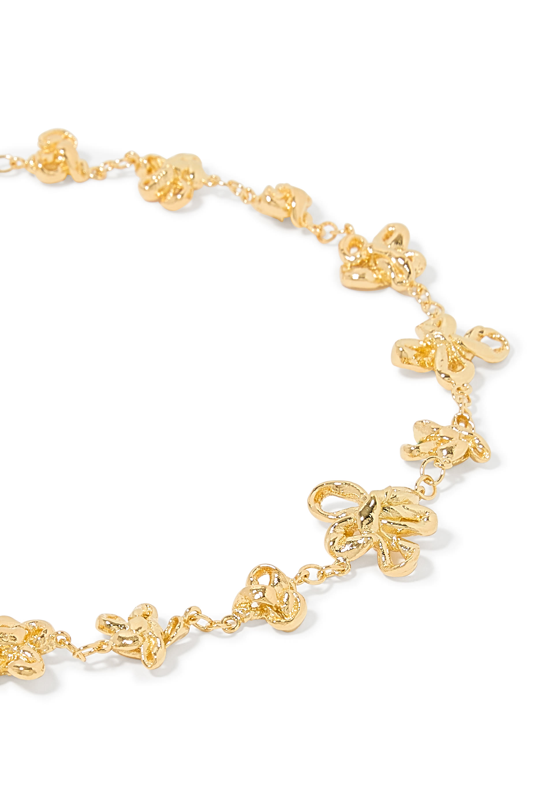 The Past Within The Present Flower Necklace, 18K Yellow Gold-Plated Brass