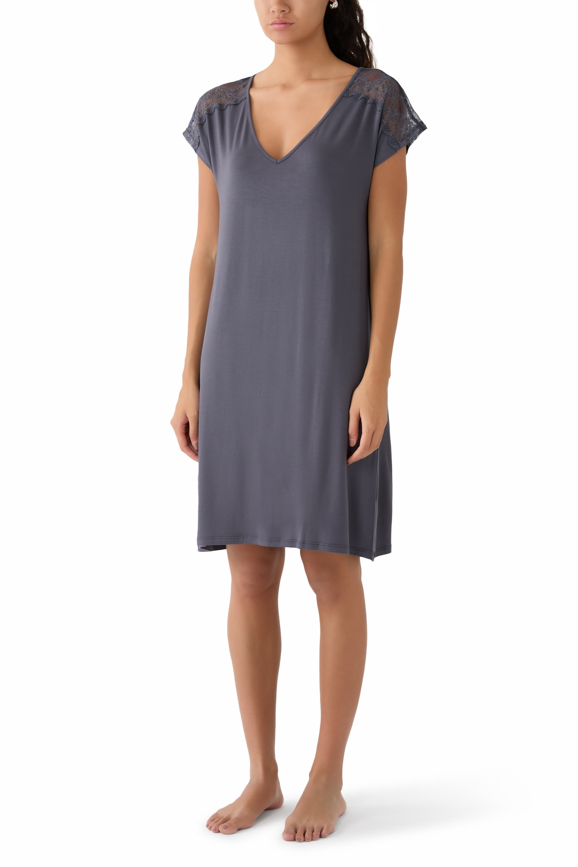 Jersey Lace Yoke Nightie