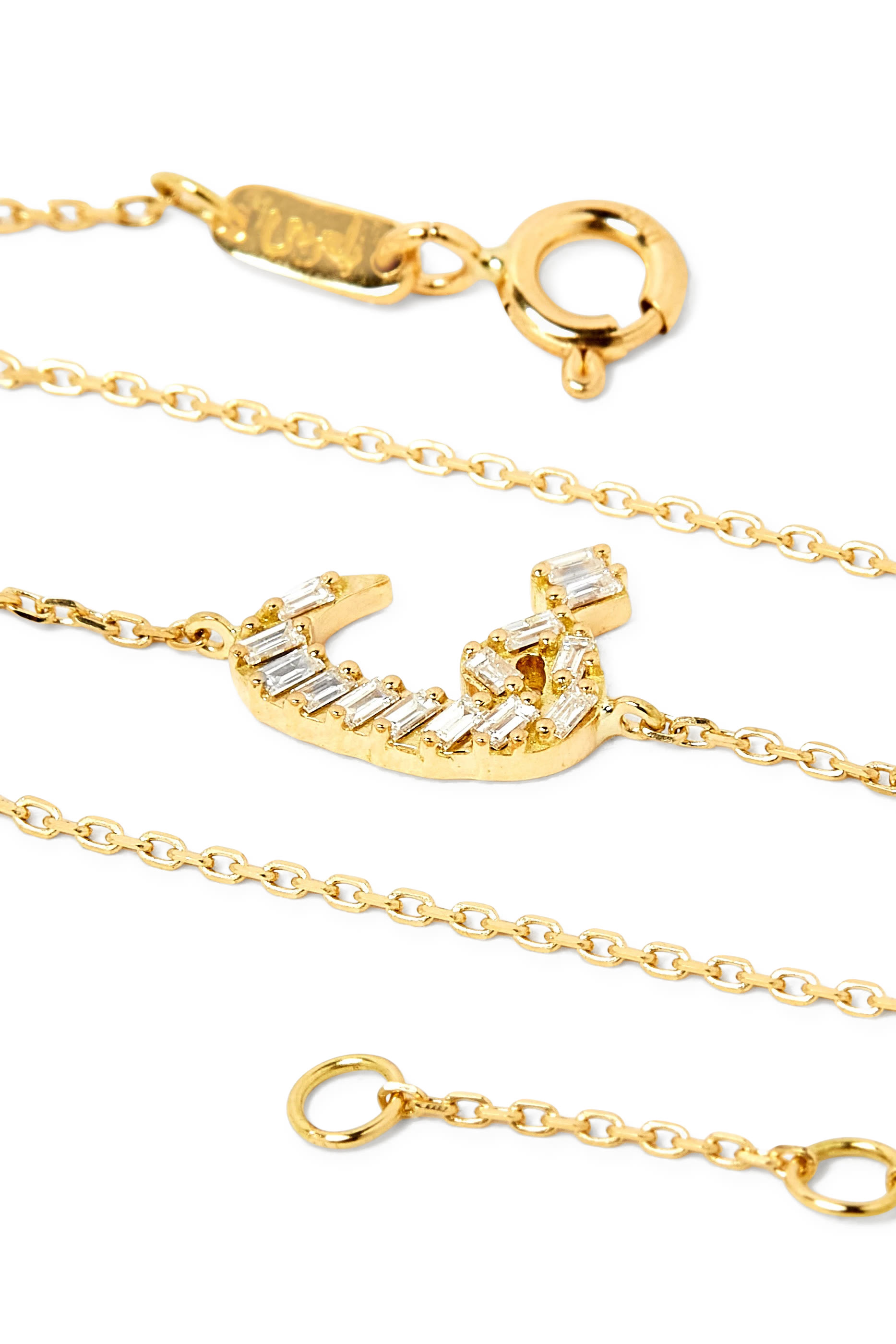 OULA - Letter Faa Bracelet, 18K Yellow Gold & Baguette Diamonds