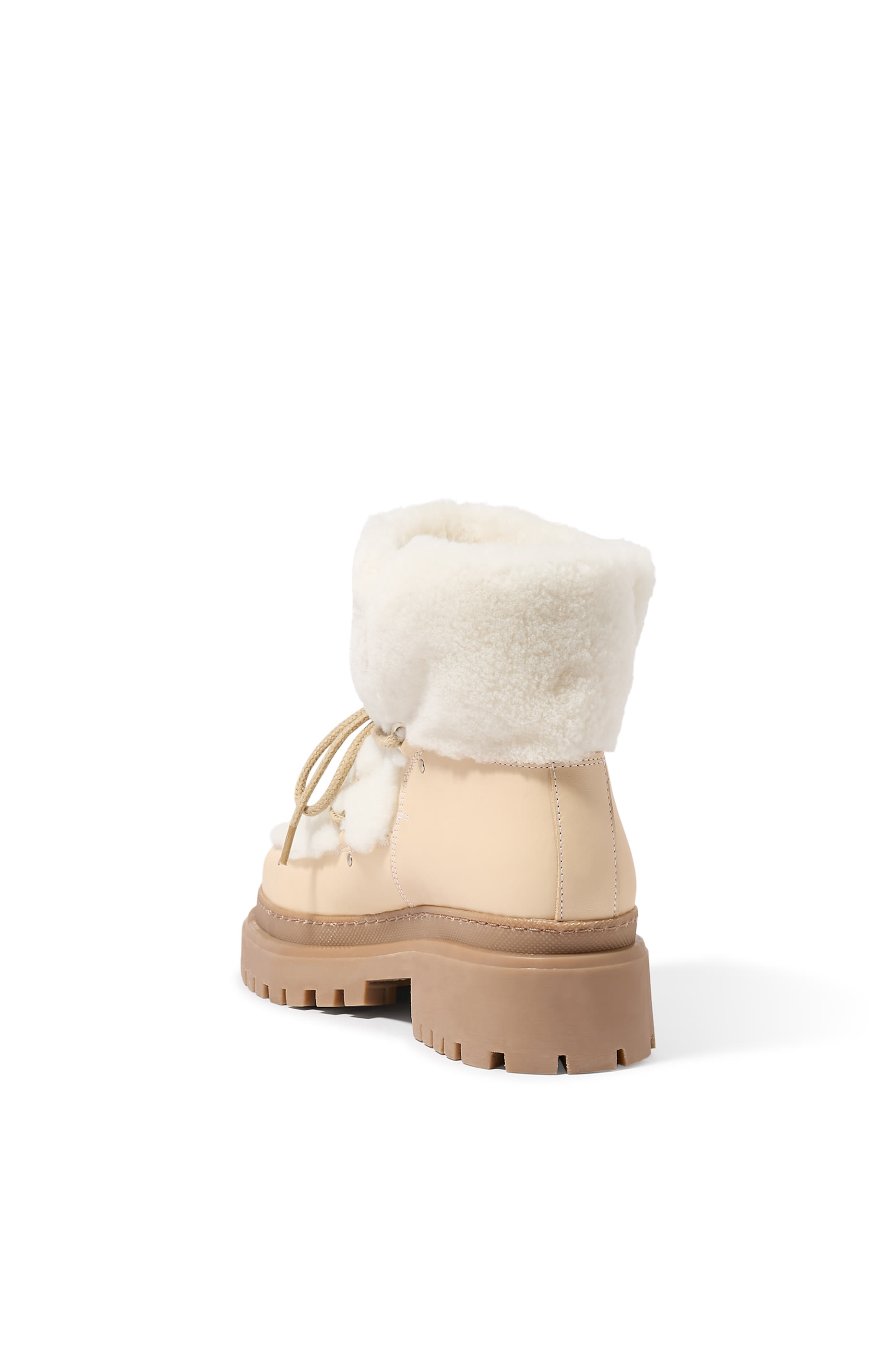 Lace-Up Mid-Length Shearling Boots