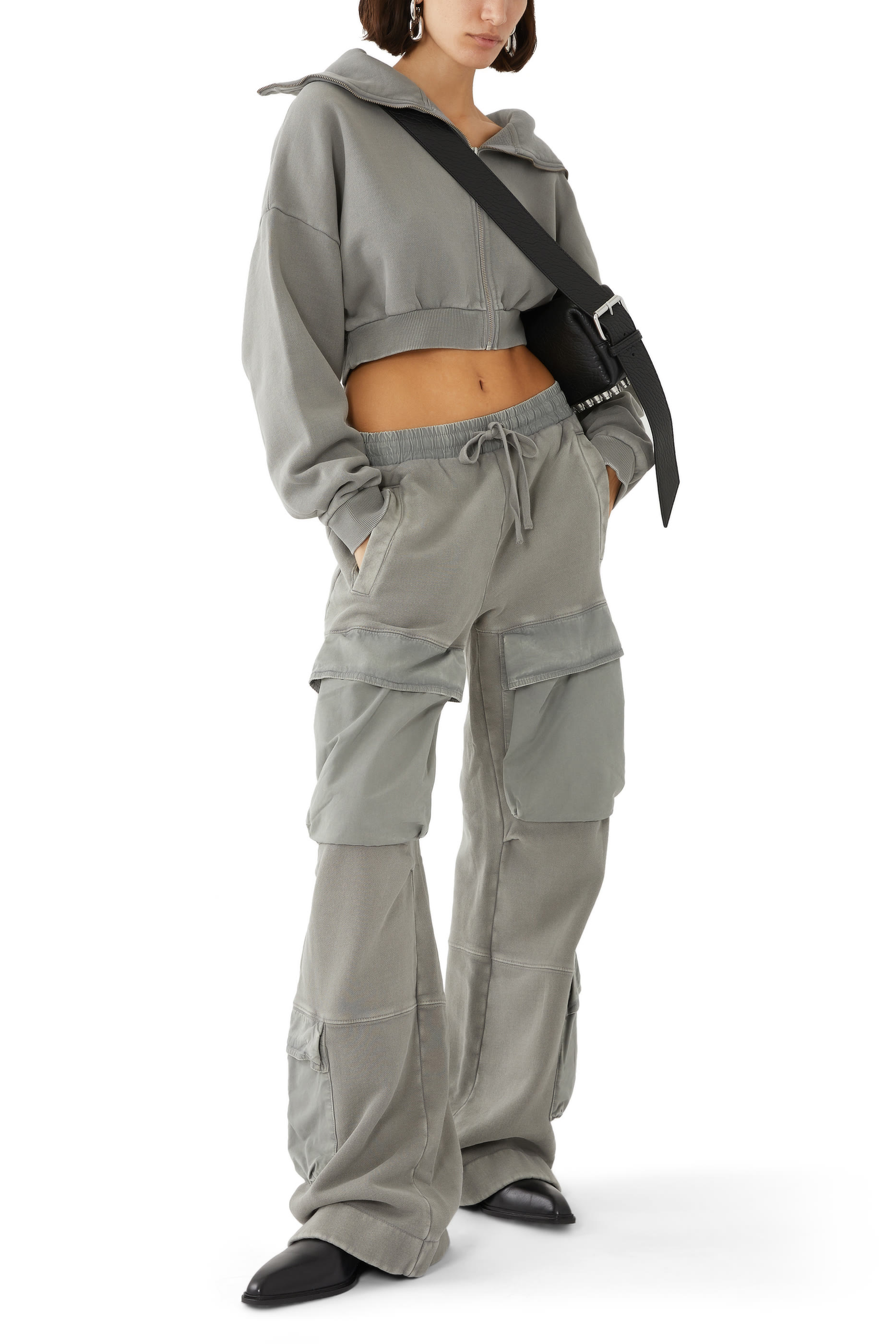 Cropped Full Zip Sweatshirt