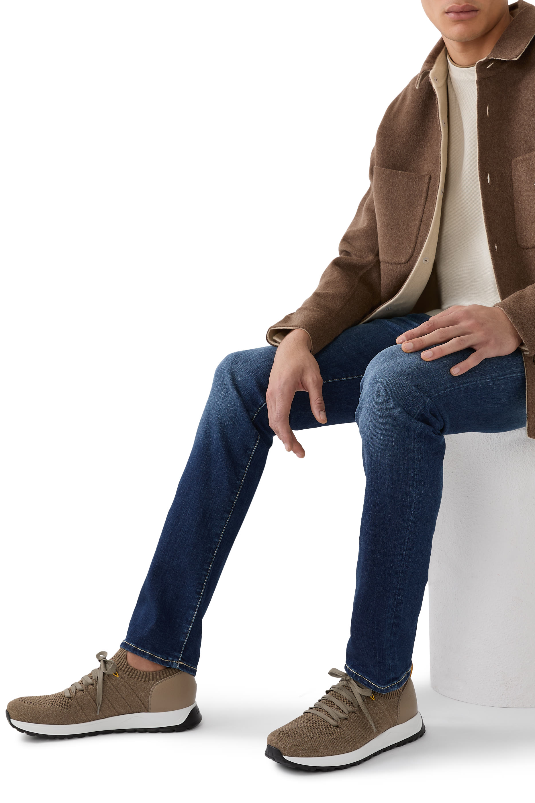 Technical Fabric Leather Sneakers