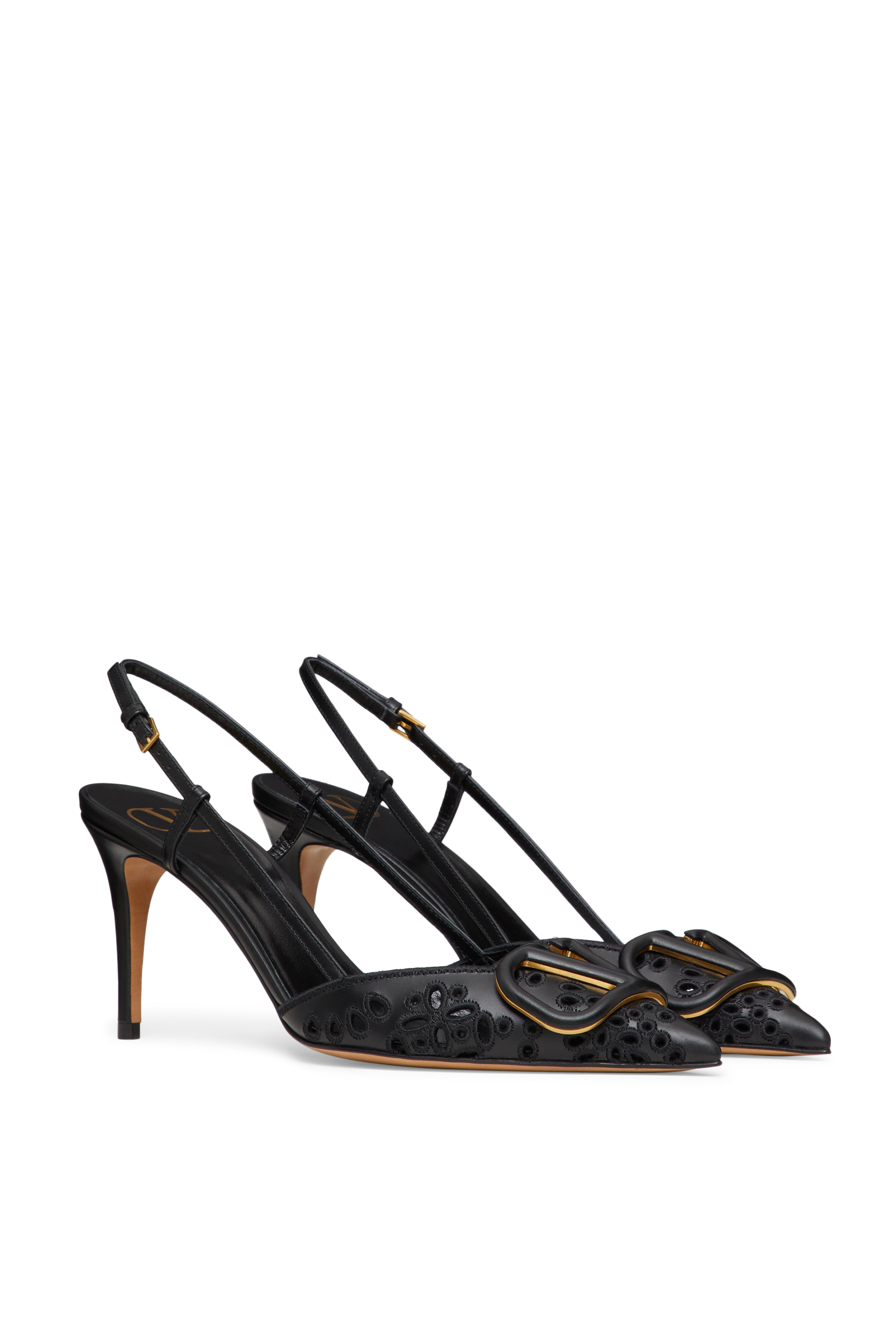 V Logo Slingback Pumps