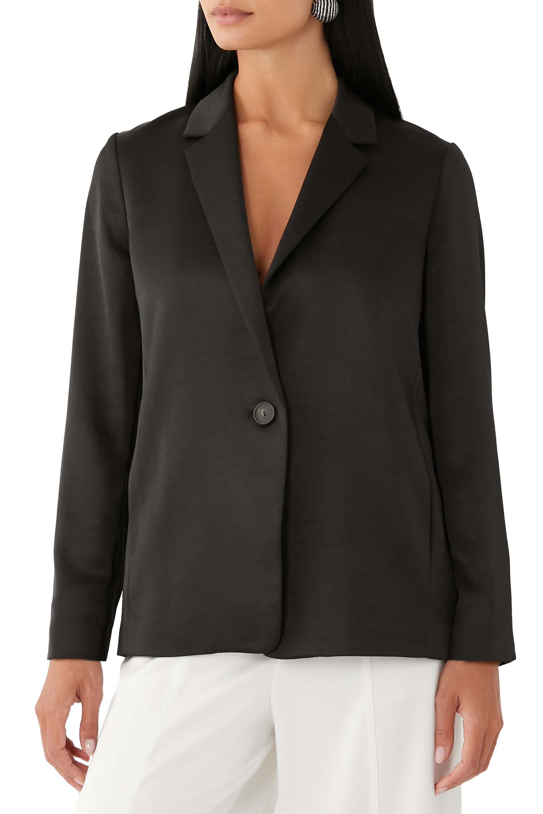 Fluid Satin Boyfriend Blazer