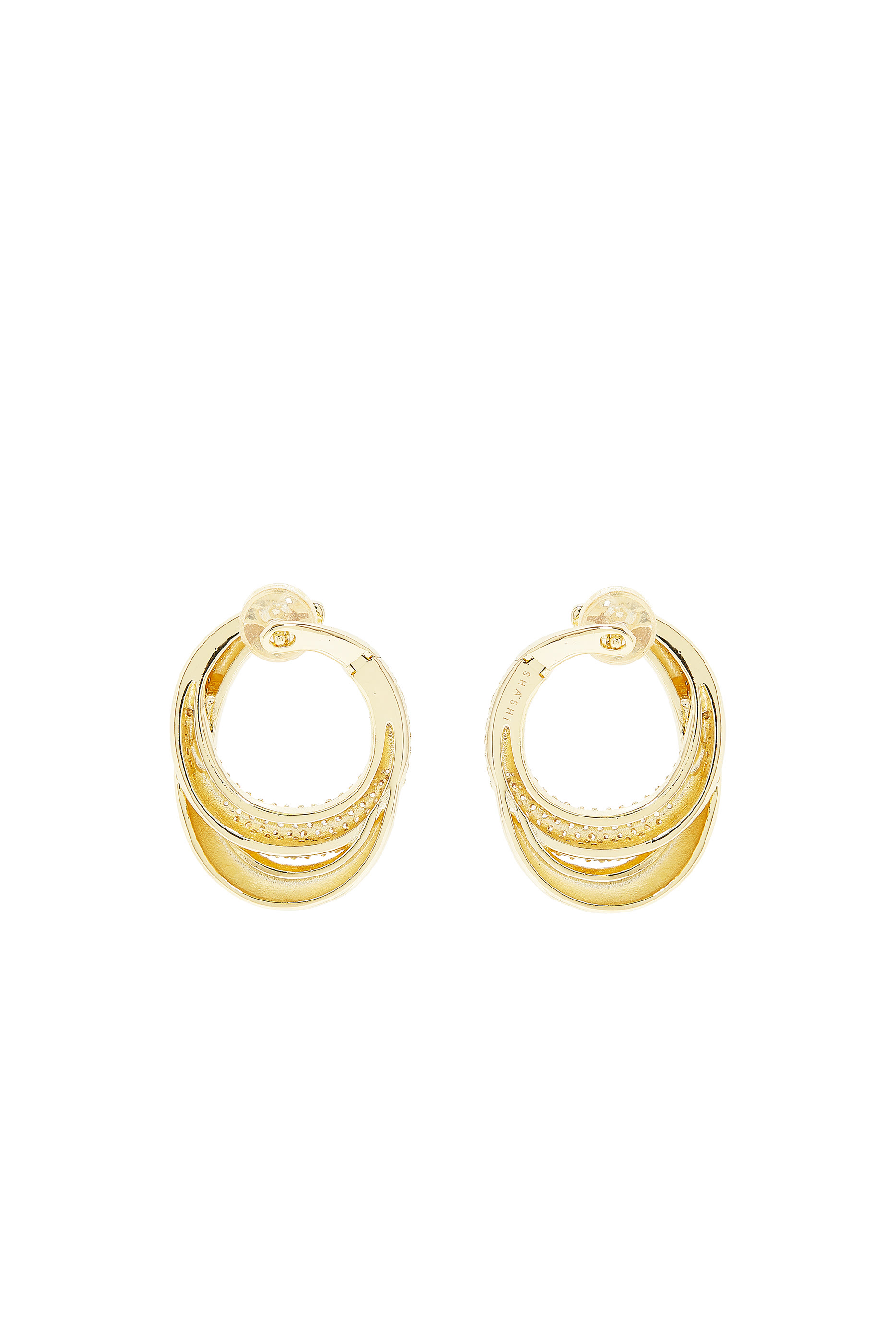 Cassie Earrings, 14k Vermeil on Sterling Silver, Cubic Zirconia
