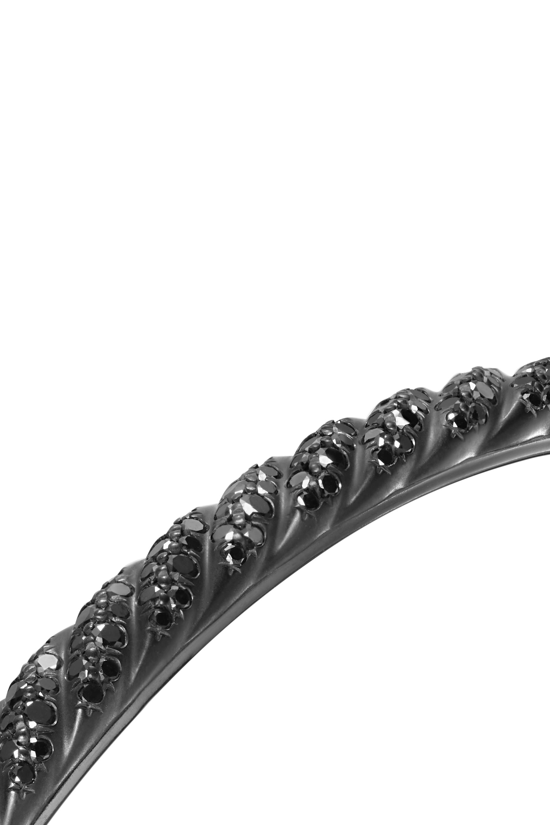 Sculpted Cable Cuff Bracelet, Black titanium & Black Diamonds