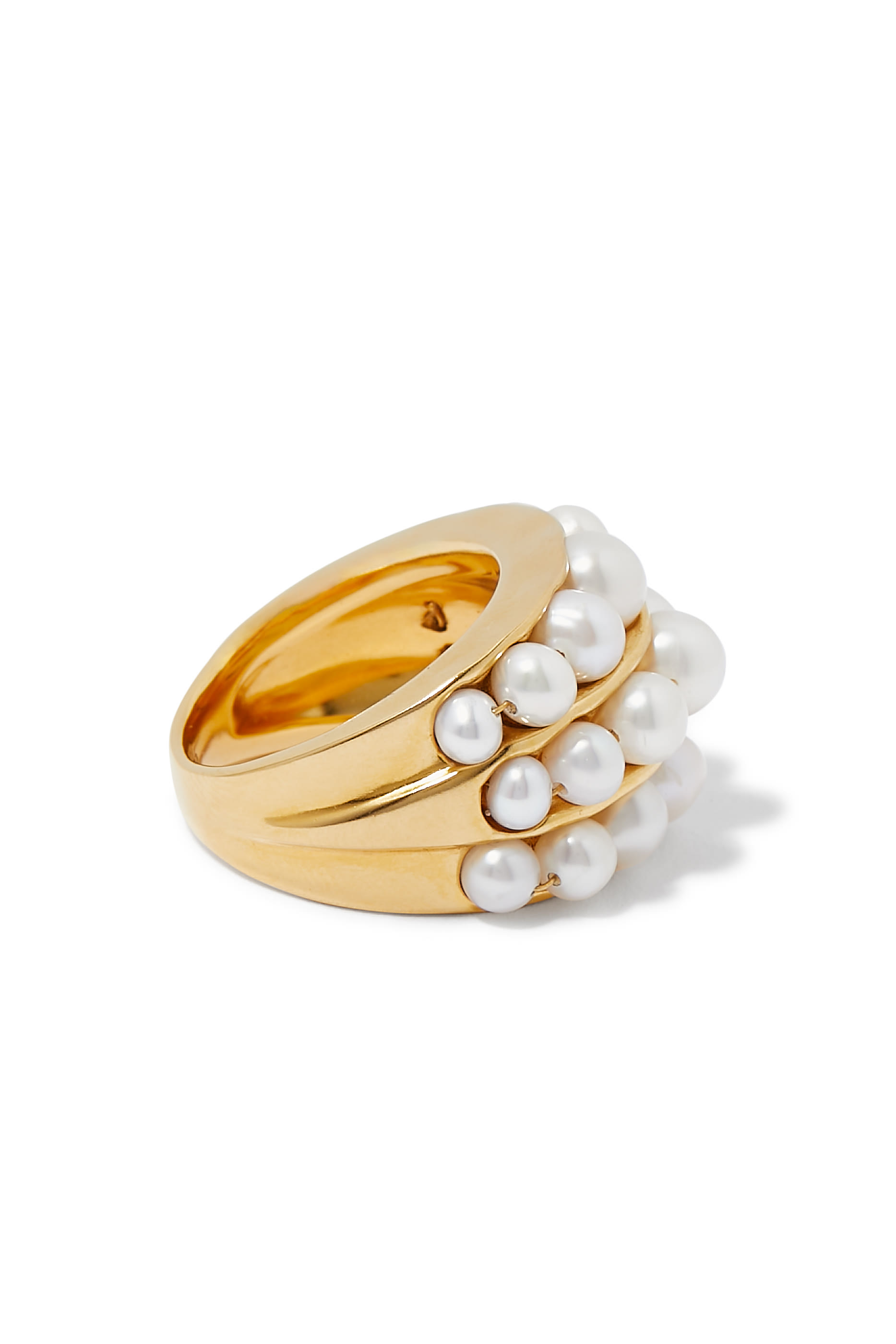 Graine de Gemmes Ring, 24K Gold-Plated Brass & Freshwater Pearl