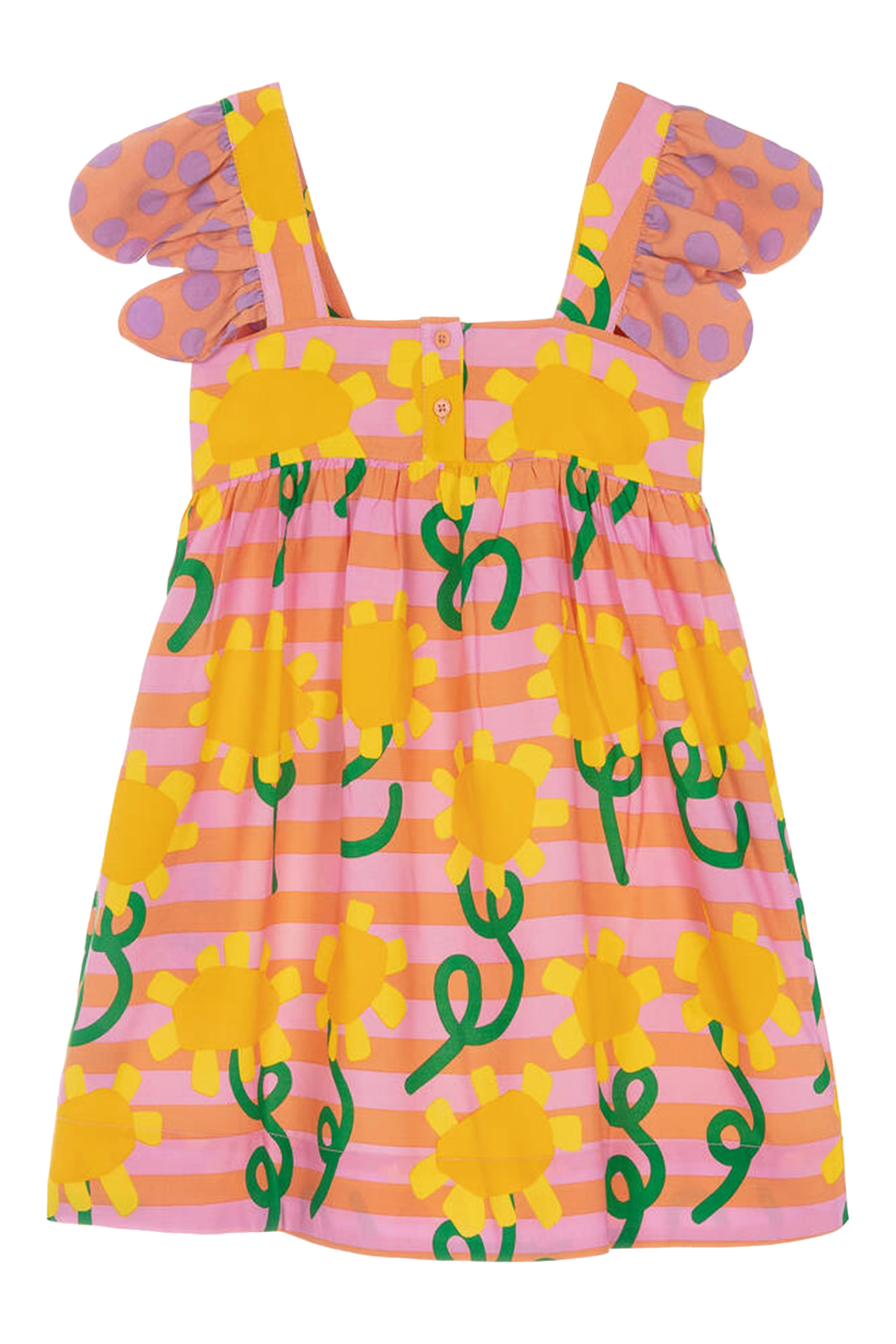 Kids Sunflowers & Stripes Cotton Dress