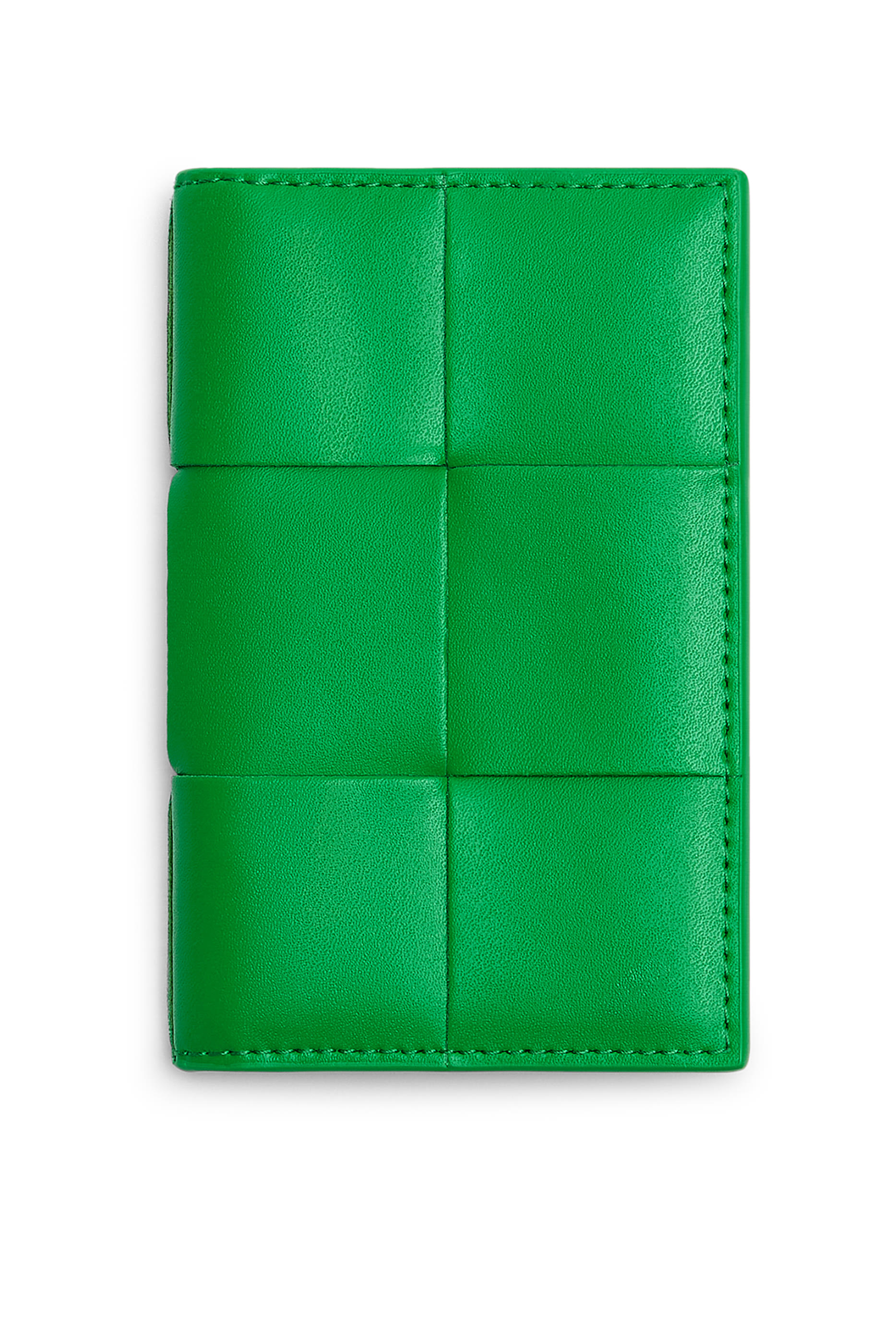 Intrecciato Flap Card Case in Parakeet