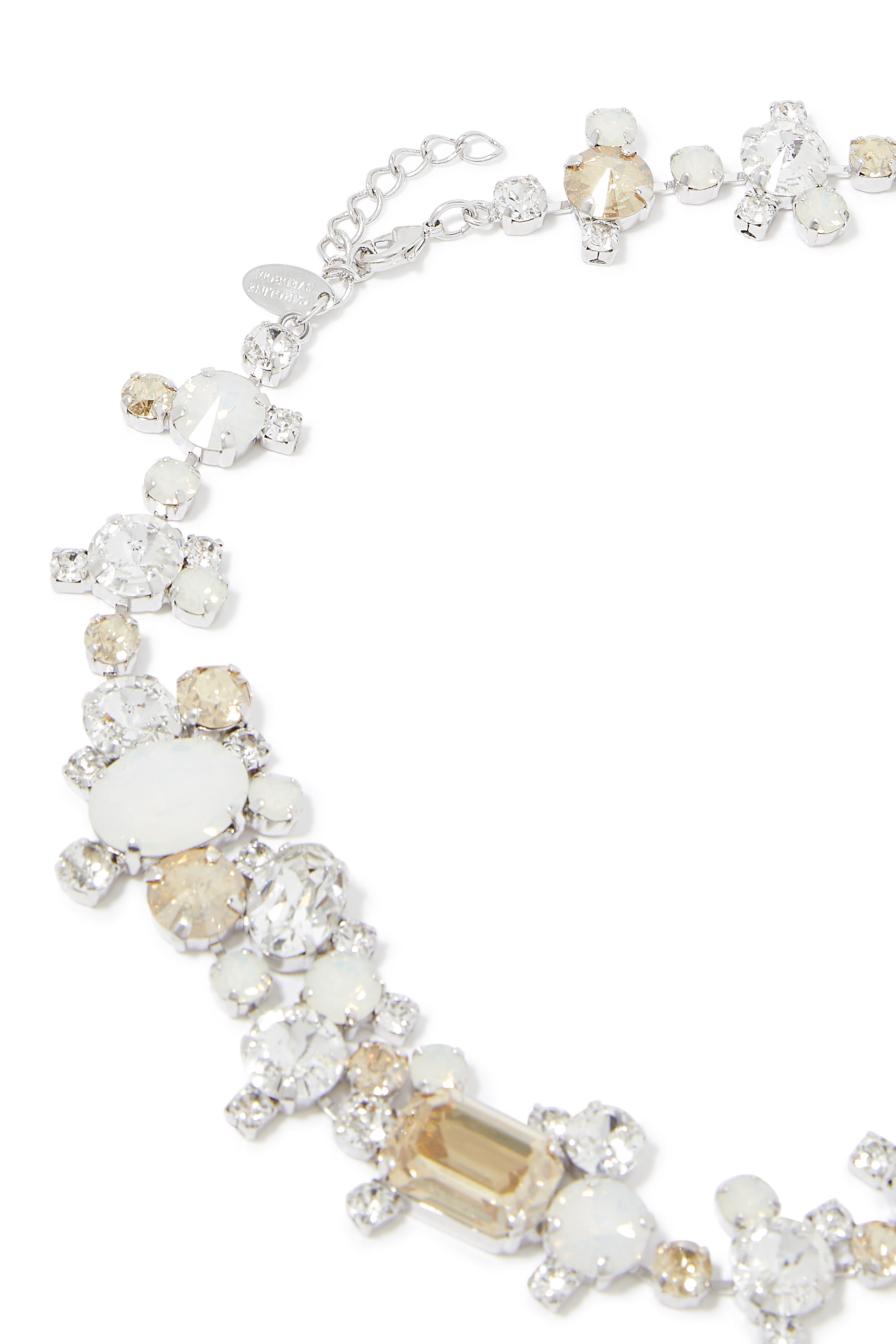 Noora Necklace, Rhodium-Plated Brass