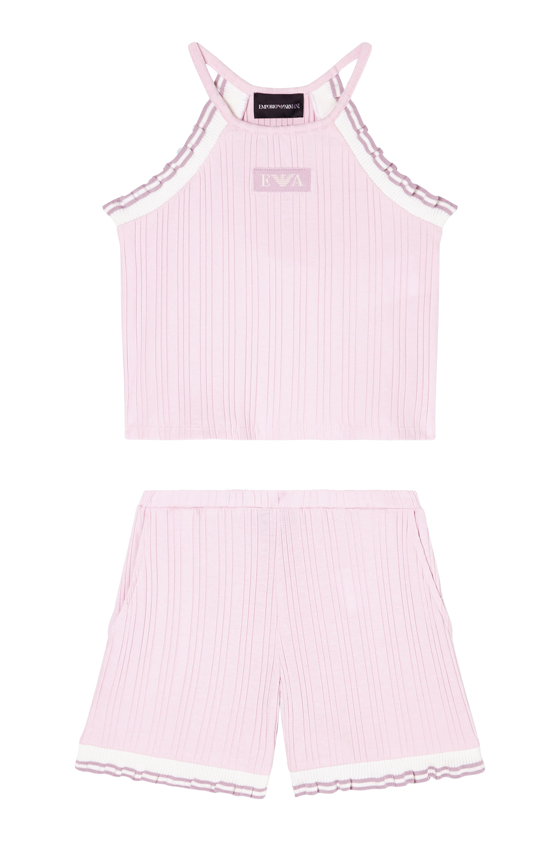 Kids Ribbed Knit Top & Shorts Set